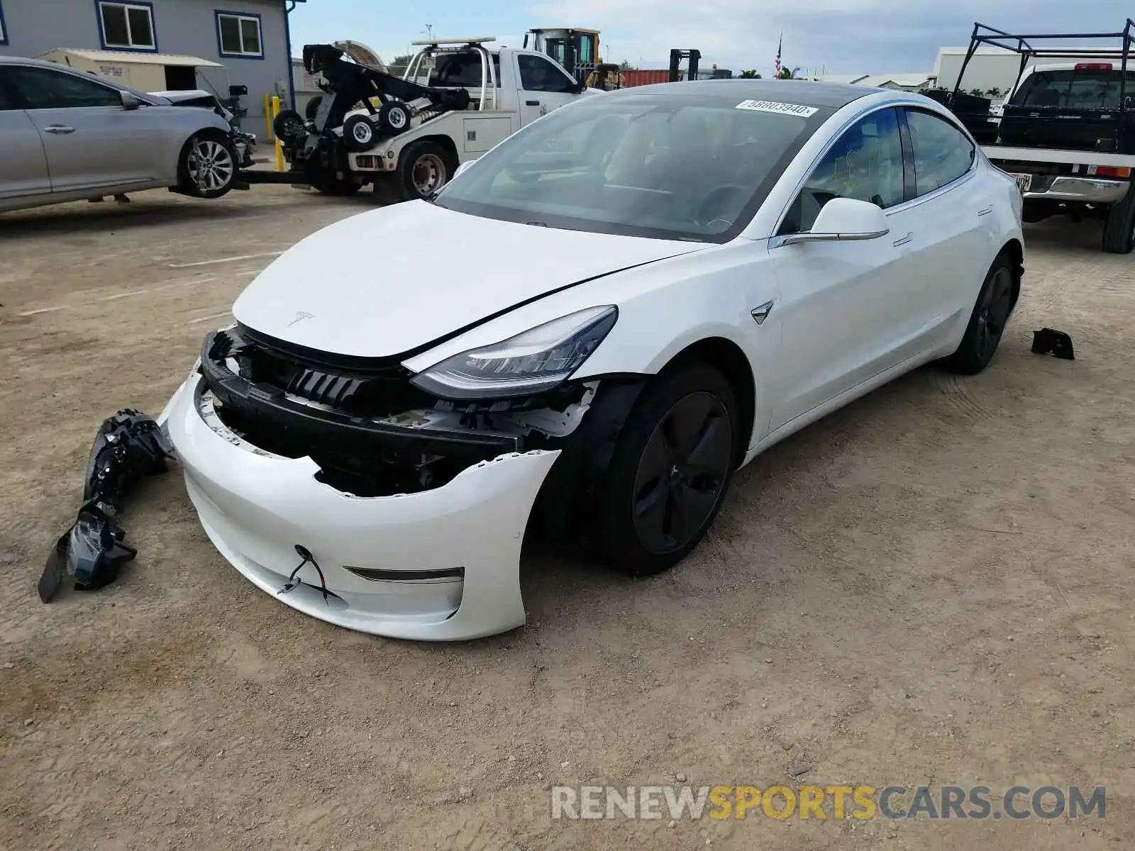 2 Photograph of a damaged car 5YJ3E1EA3LF597835 TESLA MODEL 3 2020