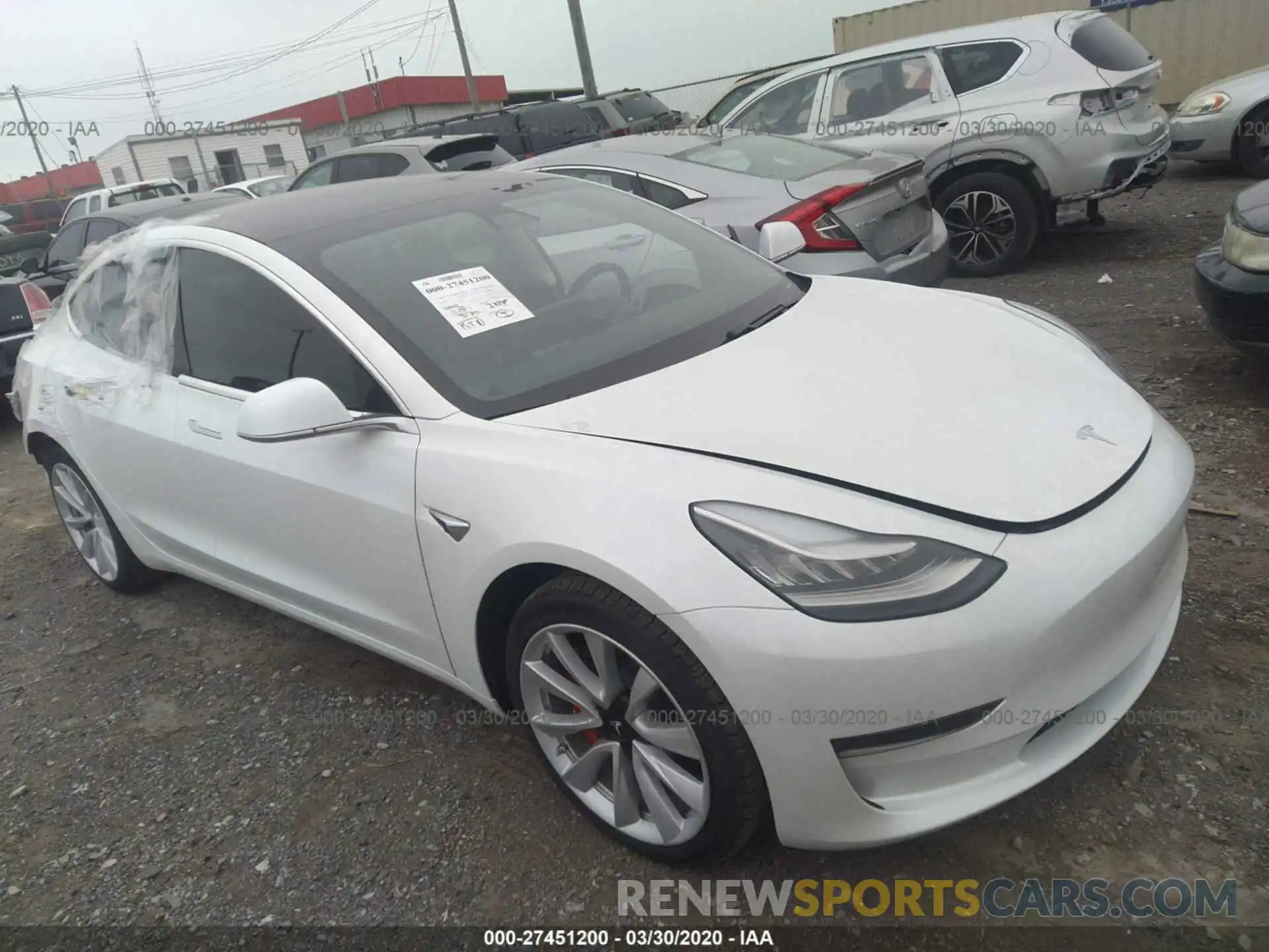 1 Photograph of a damaged car 5YJ3E1EA3LF598743 TESLA MODEL 3 2020