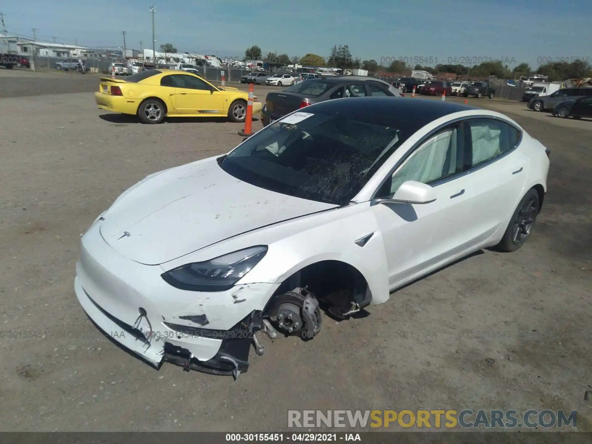 2 Photograph of a damaged car 5YJ3E1EA3LF612723 TESLA MODEL 3 2020