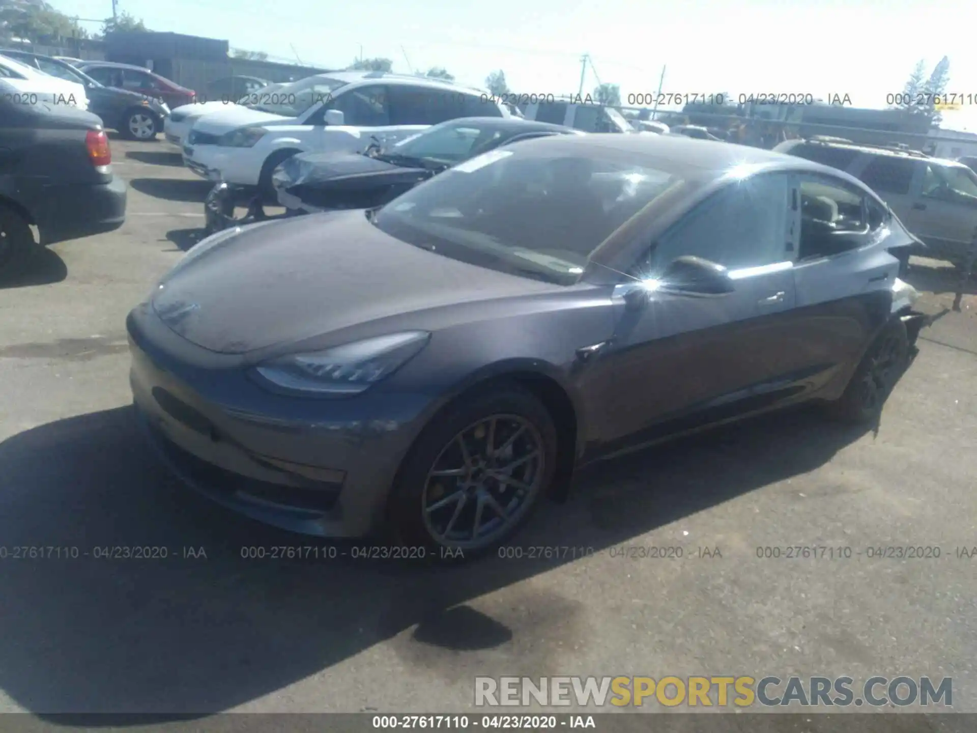 2 Photograph of a damaged car 5YJ3E1EA3LF630378 TESLA MODEL 3 2020