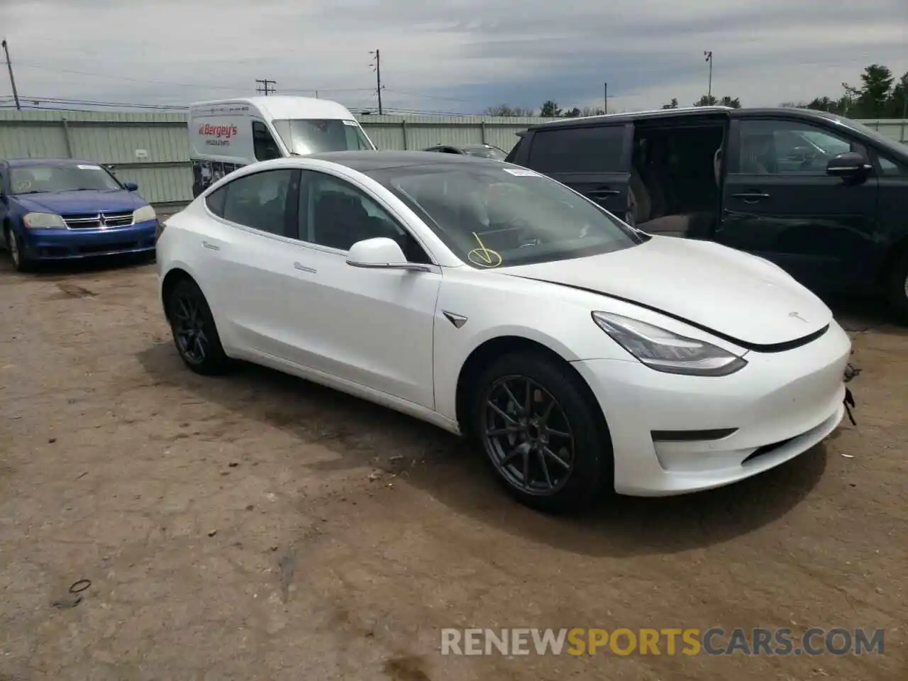 1 Photograph of a damaged car 5YJ3E1EA3LF632440 TESLA MODEL 3 2020