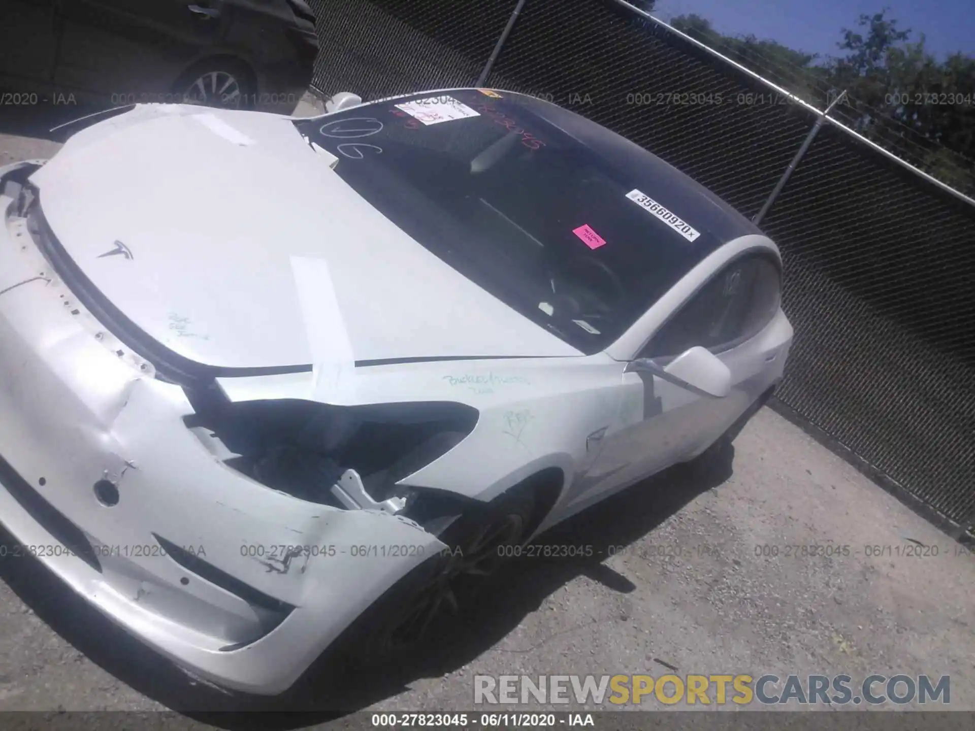 2 Photograph of a damaged car 5YJ3E1EA3LF632597 TESLA MODEL 3 2020