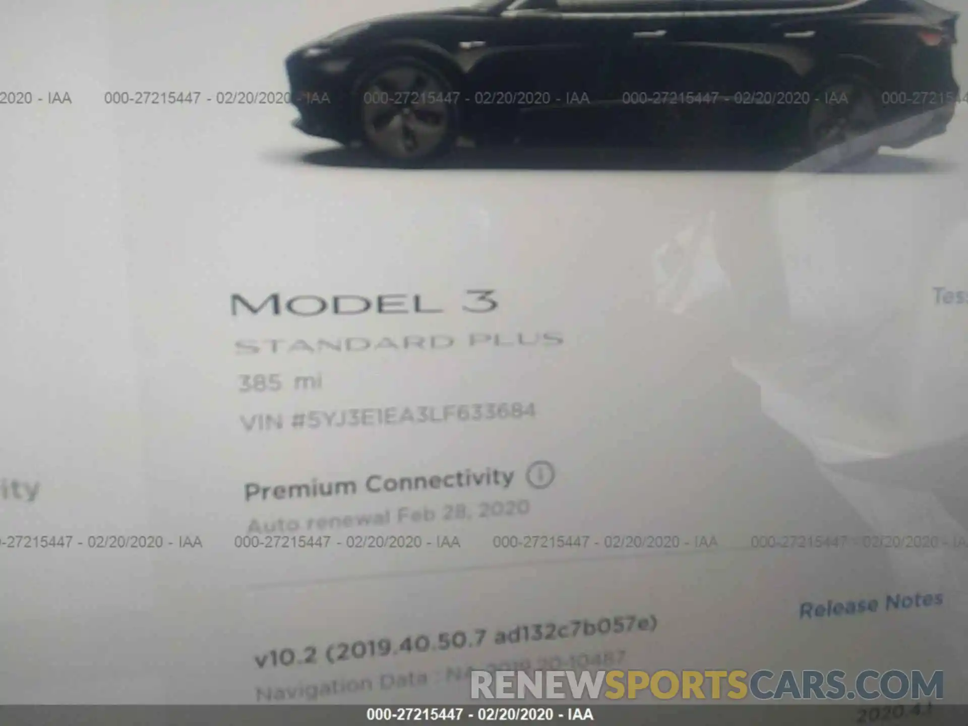 7 Photograph of a damaged car 5YJ3E1EA3LF633684 TESLA MODEL 3 2020