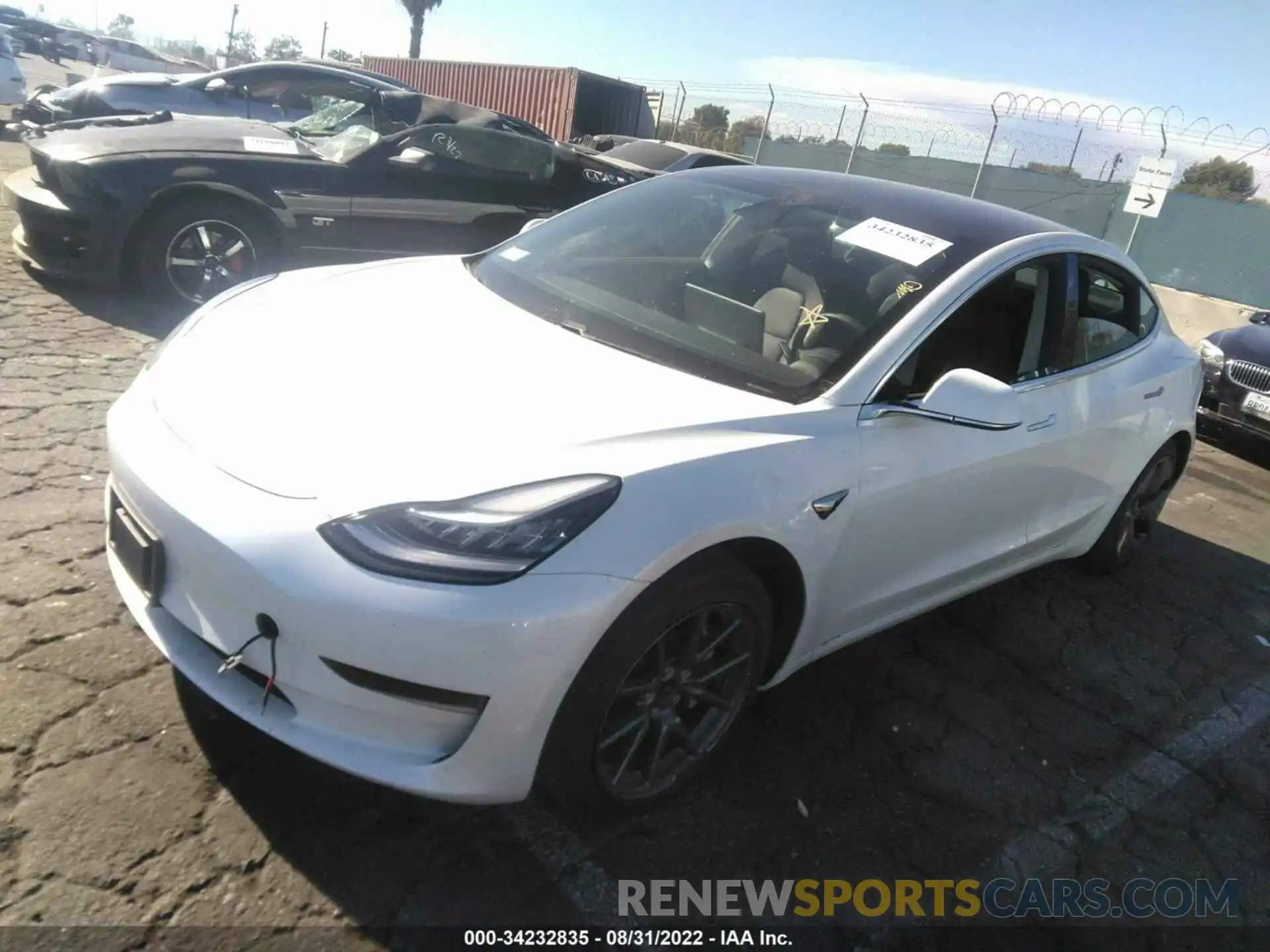 2 Photograph of a damaged car 5YJ3E1EA3LF634074 TESLA MODEL 3 2020