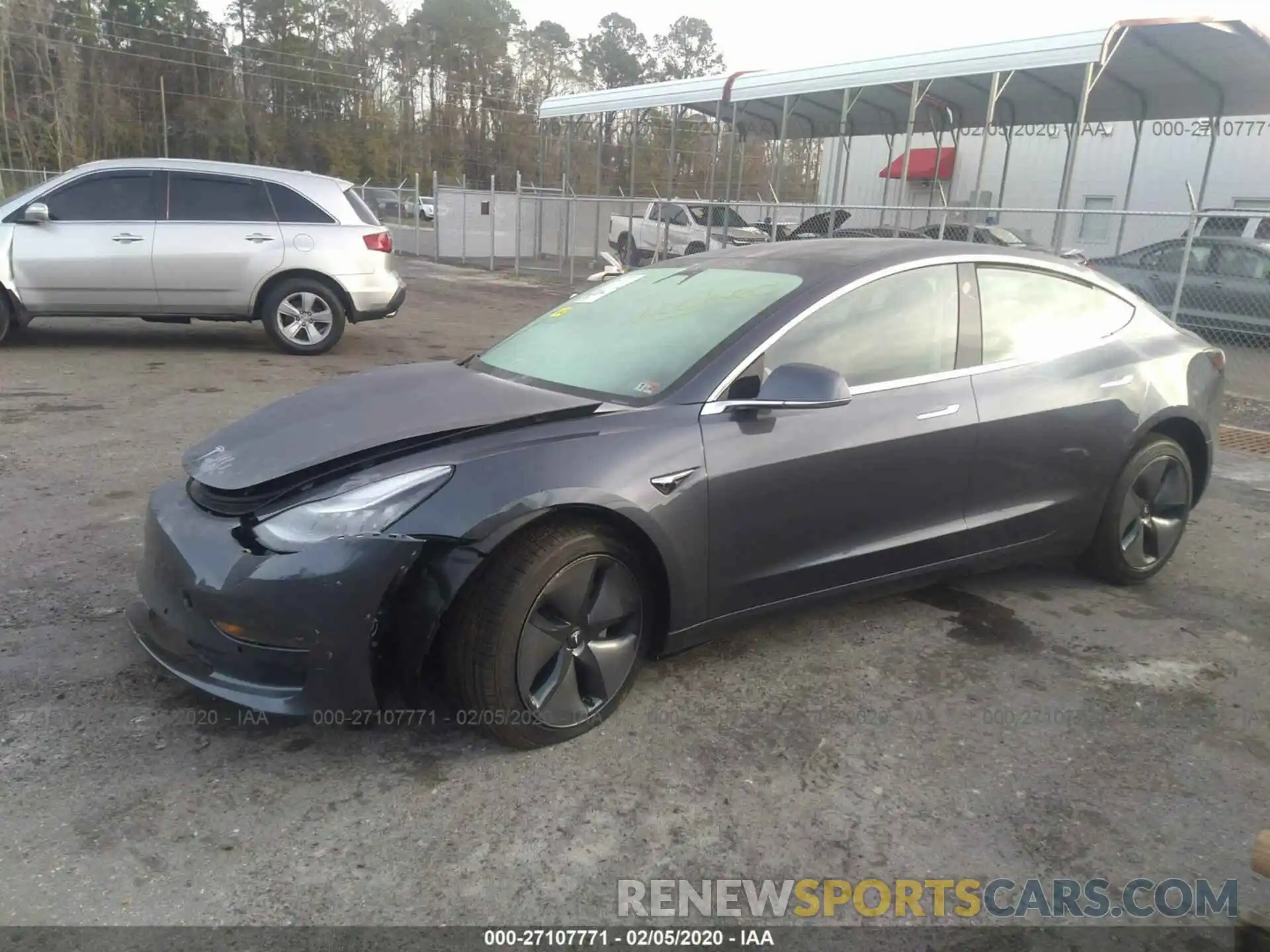 2 Photograph of a damaged car 5YJ3E1EA3LF645592 TESLA MODEL 3 2020