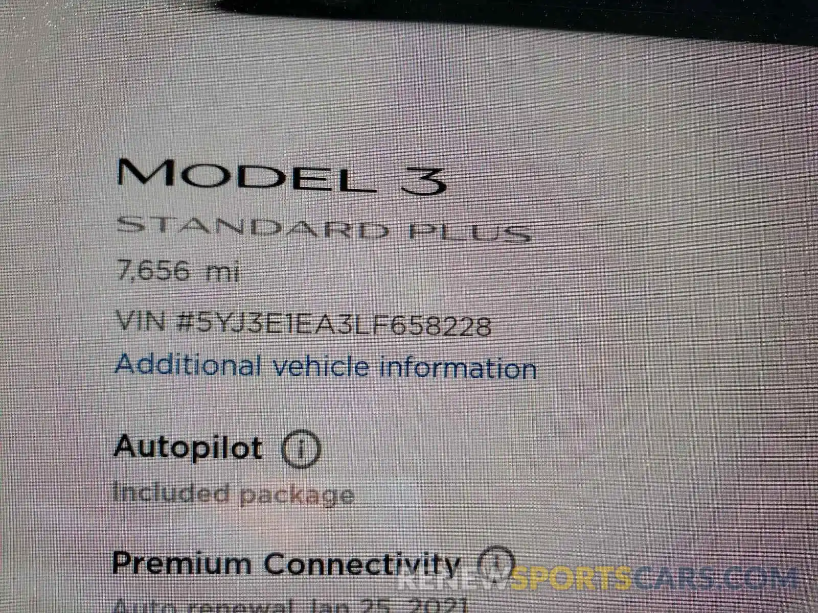 8 Фотография поврежденного автомобиля 5YJ3E1EA3LF658228 TESLA MODEL 3 2020