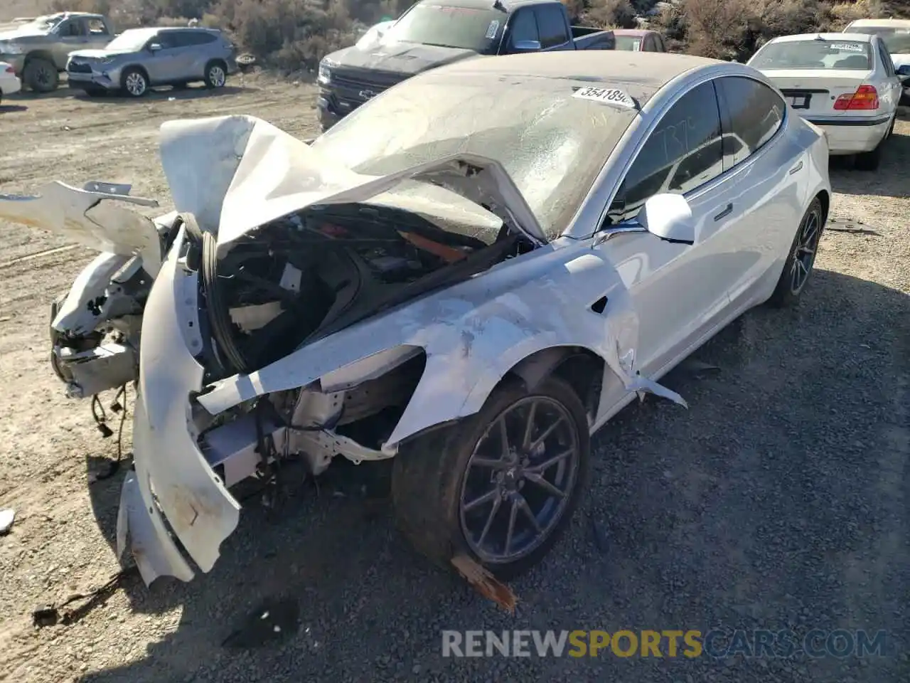 2 Photograph of a damaged car 5YJ3E1EA3LF709937 TESLA MODEL 3 2020