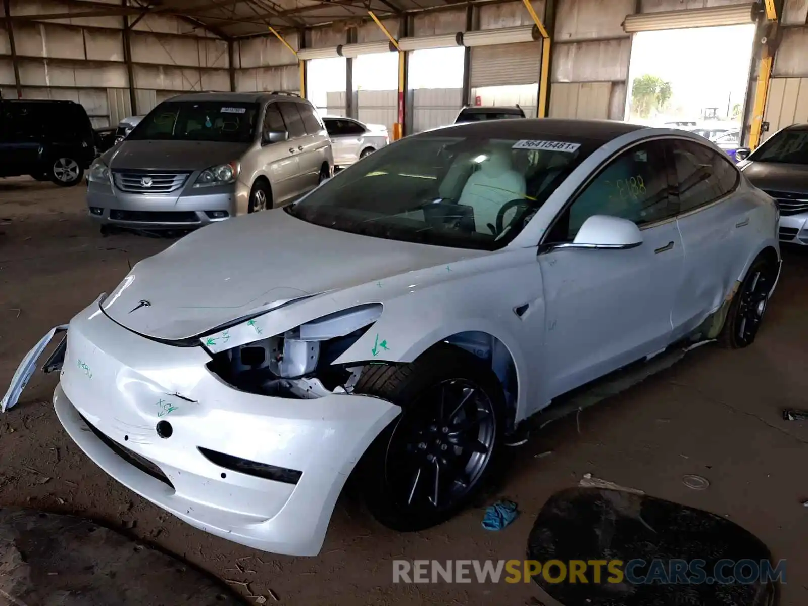 2 Photograph of a damaged car 5YJ3E1EA3LF710022 TESLA MODEL 3 2020