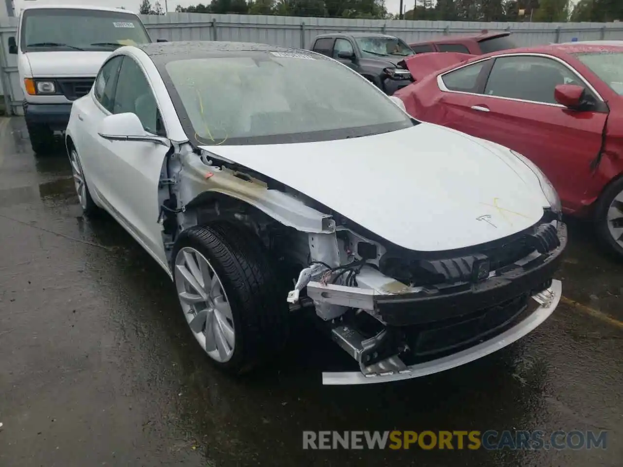 1 Photograph of a damaged car 5YJ3E1EA3LF717715 TESLA MODEL 3 2020