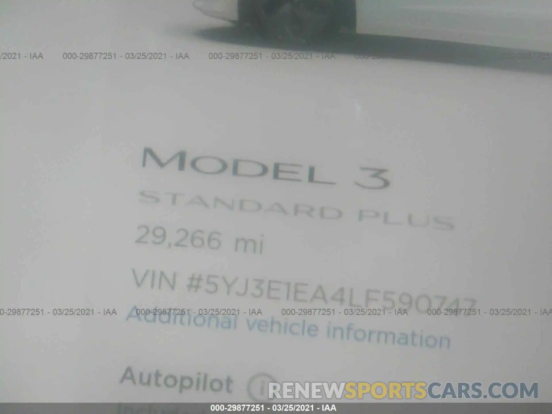 7 Photograph of a damaged car 5YJ3E1EA4LF590747 TESLA MODEL 3 2020