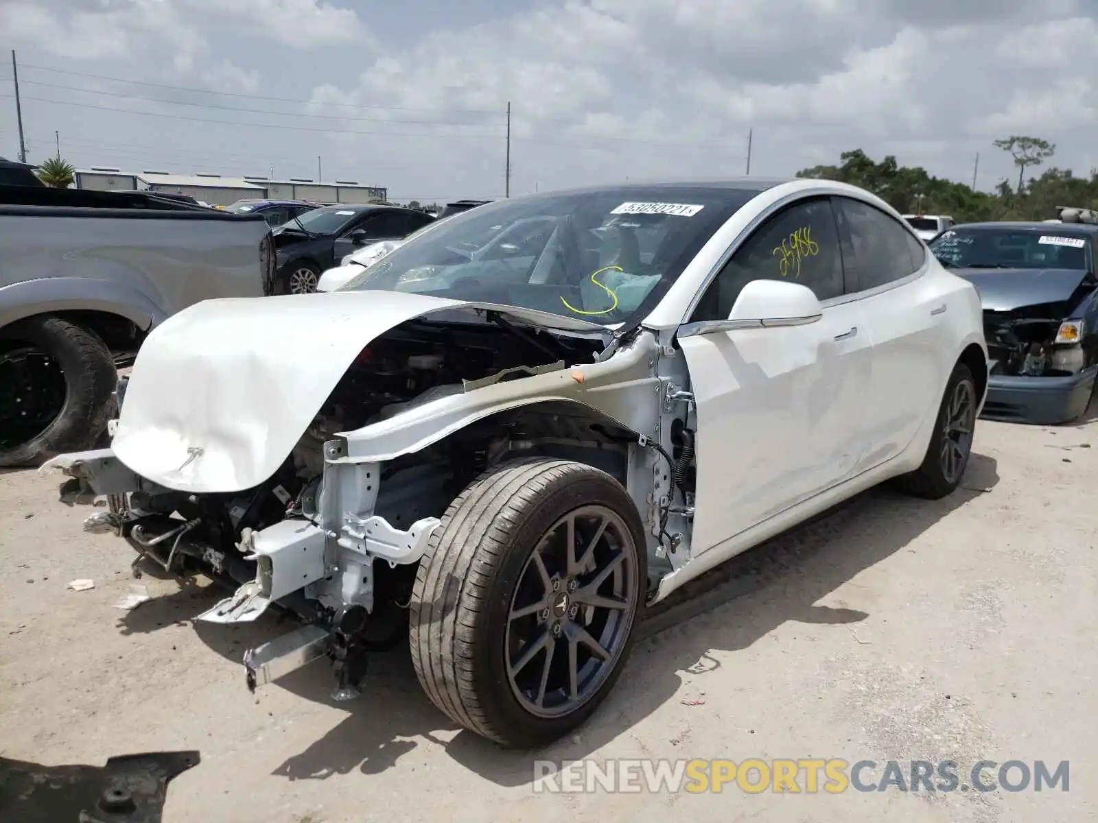 2 Photograph of a damaged car 5YJ3E1EA4LF591090 TESLA MODEL 3 2020