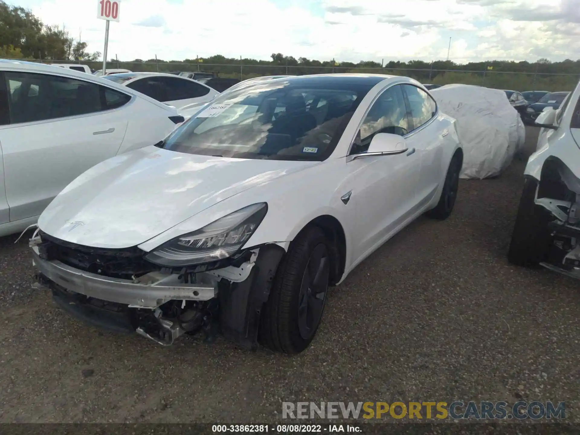 2 Photograph of a damaged car 5YJ3E1EA4LF597794 TESLA MODEL 3 2020