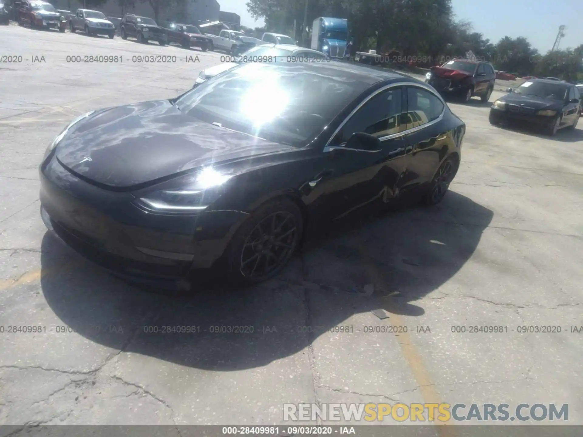 2 Photograph of a damaged car 5YJ3E1EA4LF611175 TESLA MODEL 3 2020