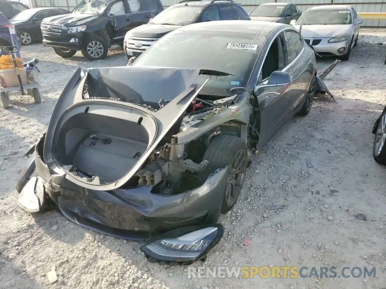 2 Photograph of a damaged car 5YJ3E1EA4LF611502 TESLA MODEL 3 2020