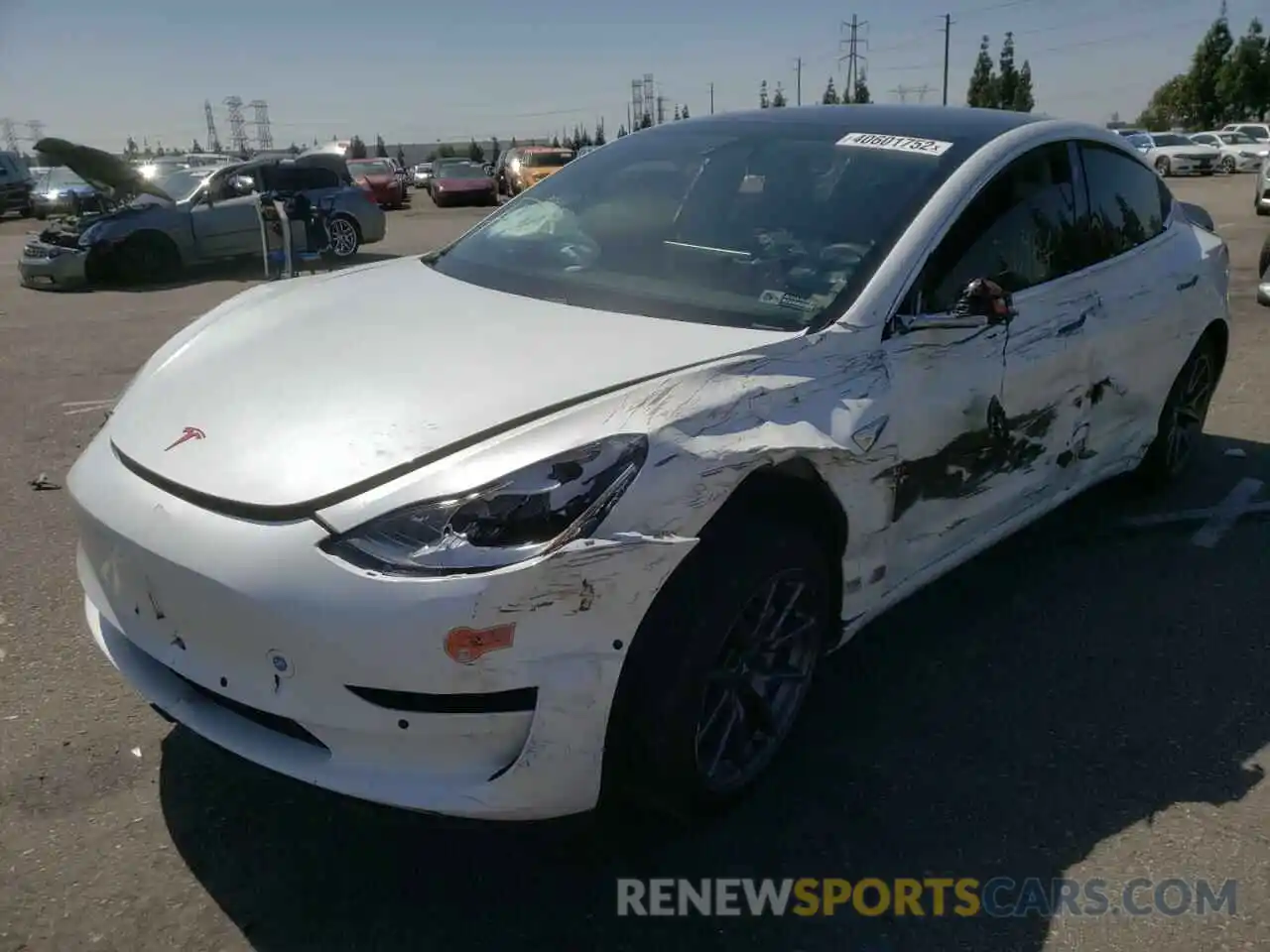 2 Photograph of a damaged car 5YJ3E1EA4LF613346 TESLA MODEL 3 2020