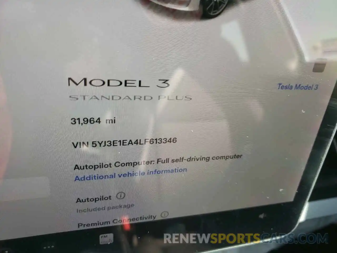 8 Фотография поврежденного автомобиля 5YJ3E1EA4LF613346 TESLA MODEL 3 2020