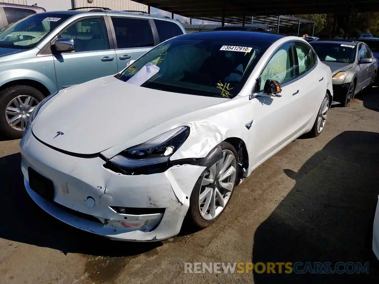 2 Photograph of a damaged car 5YJ3E1EA4LF614531 TESLA MODEL 3 2020