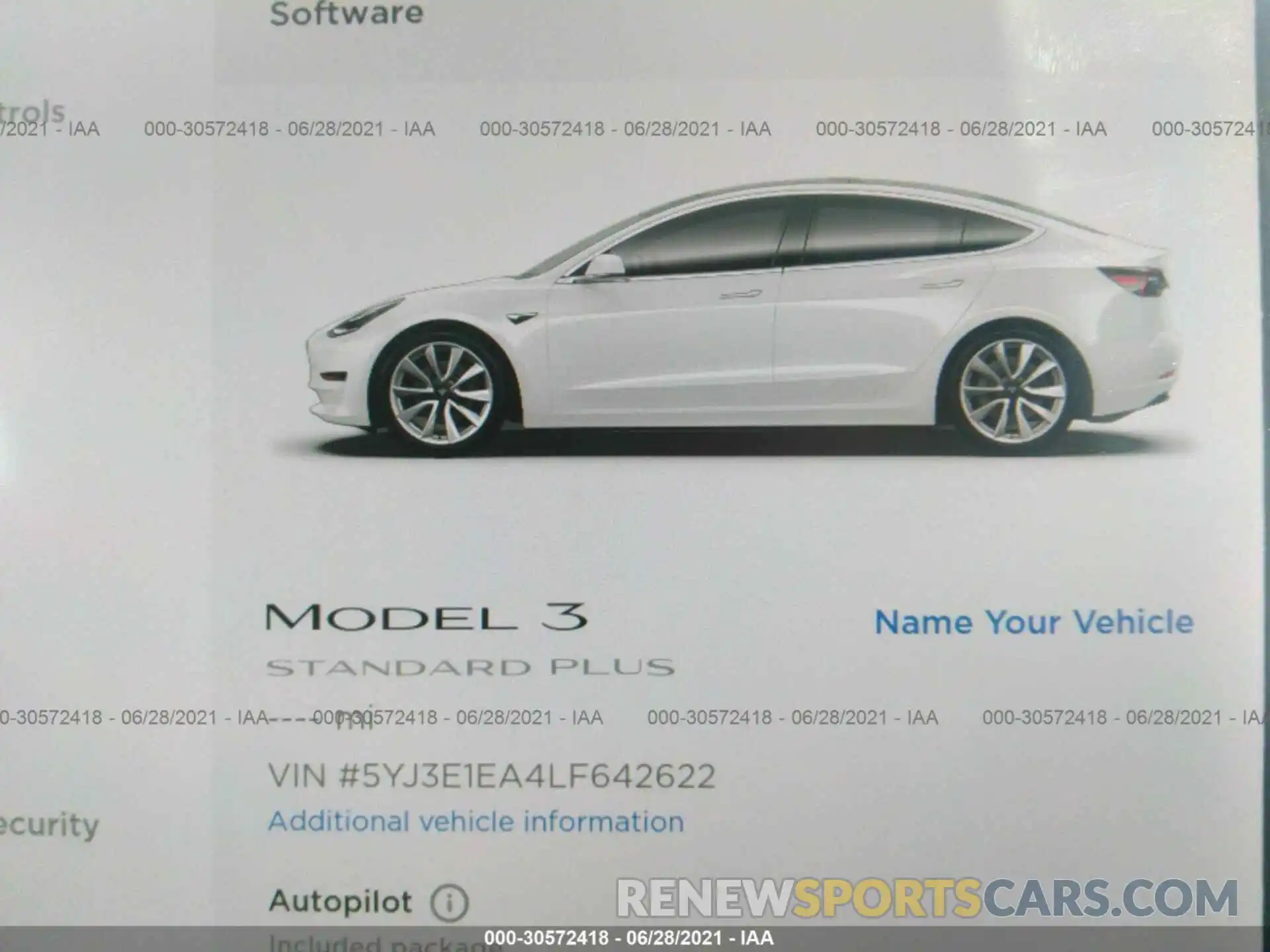 7 Photograph of a damaged car 5YJ3E1EA4LF642622 TESLA MODEL 3 2020