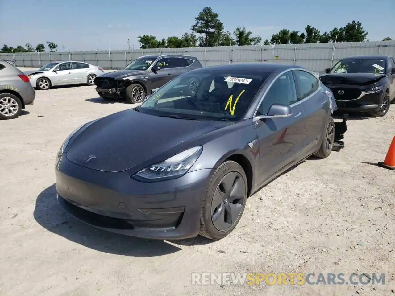 2 Photograph of a damaged car 5YJ3E1EA4LF644368 TESLA MODEL 3 2020