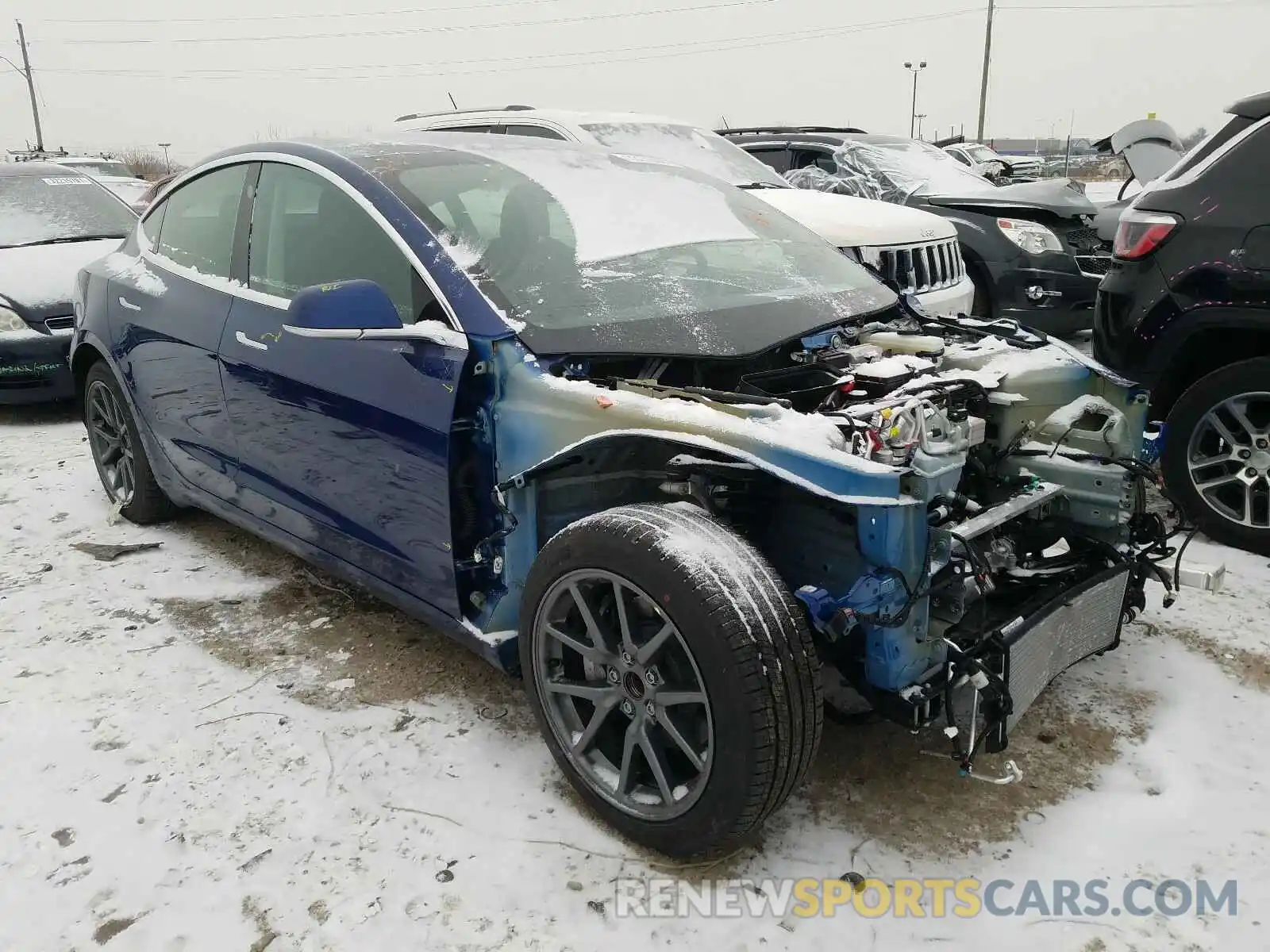 1 Photograph of a damaged car 5YJ3E1EA4LF706013 TESLA MODEL 3 2020