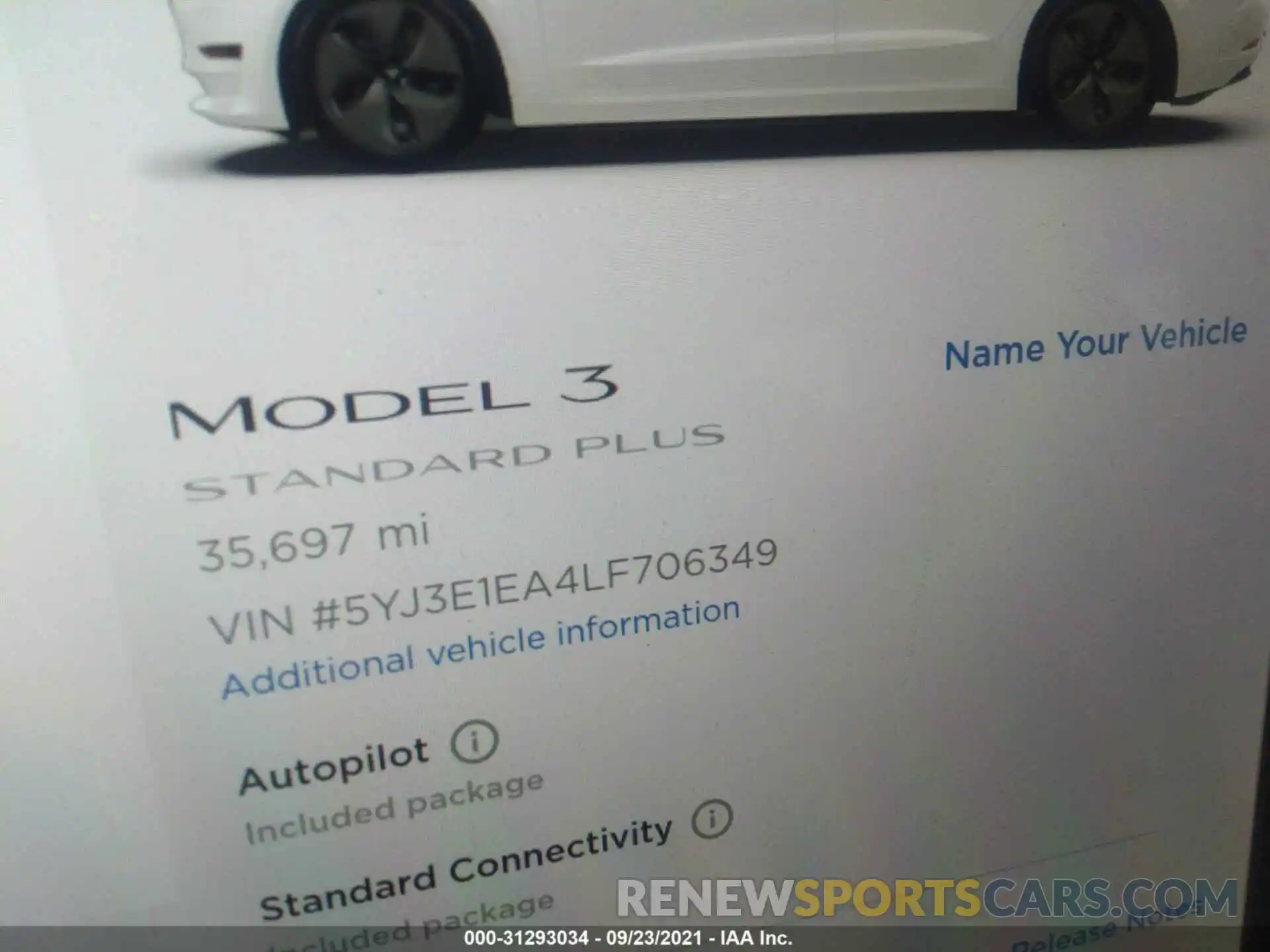 7 Photograph of a damaged car 5YJ3E1EA4LF706349 TESLA MODEL 3 2020