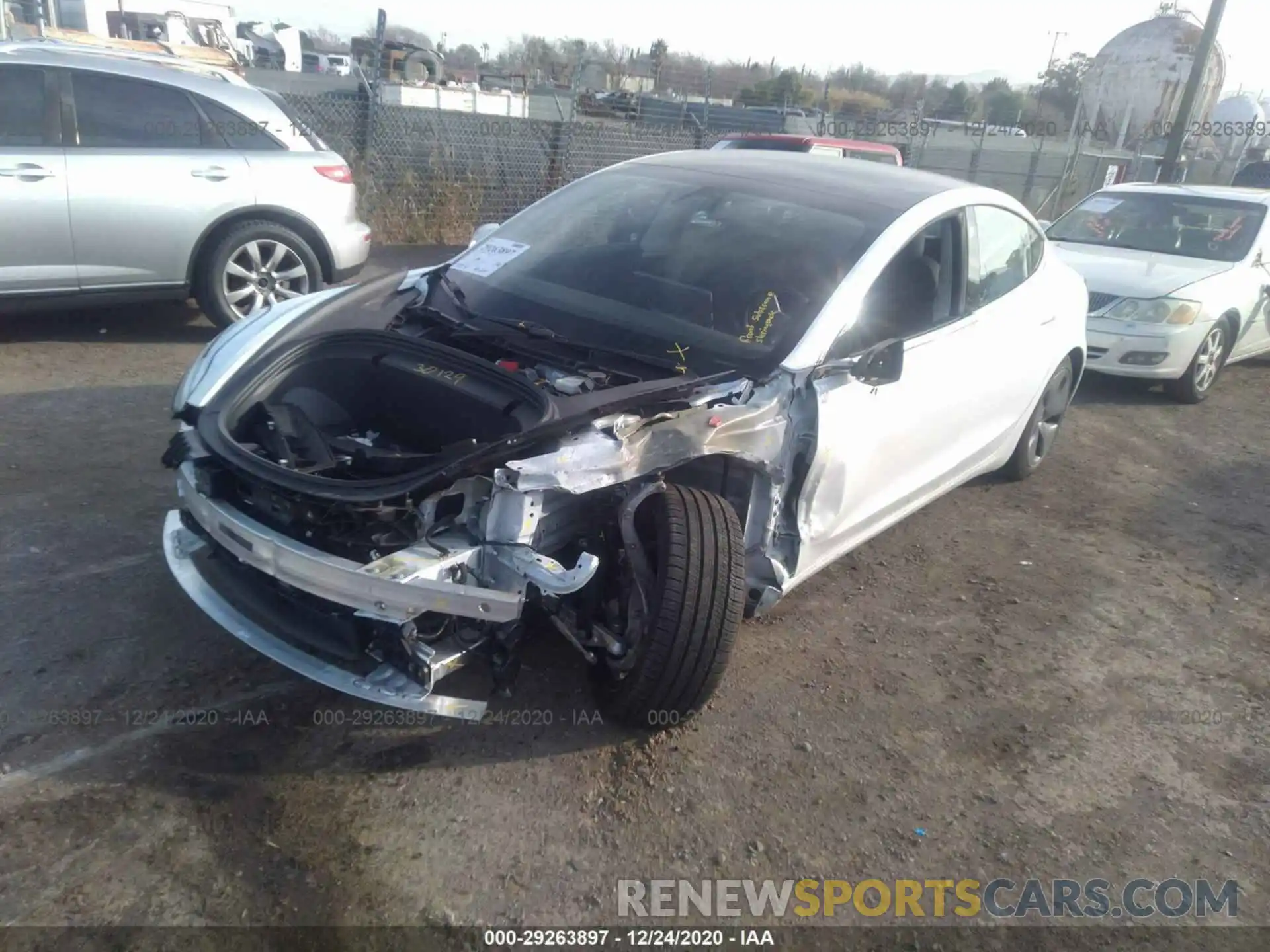 2 Photograph of a damaged car 5YJ3E1EA4LF706836 TESLA MODEL 3 2020