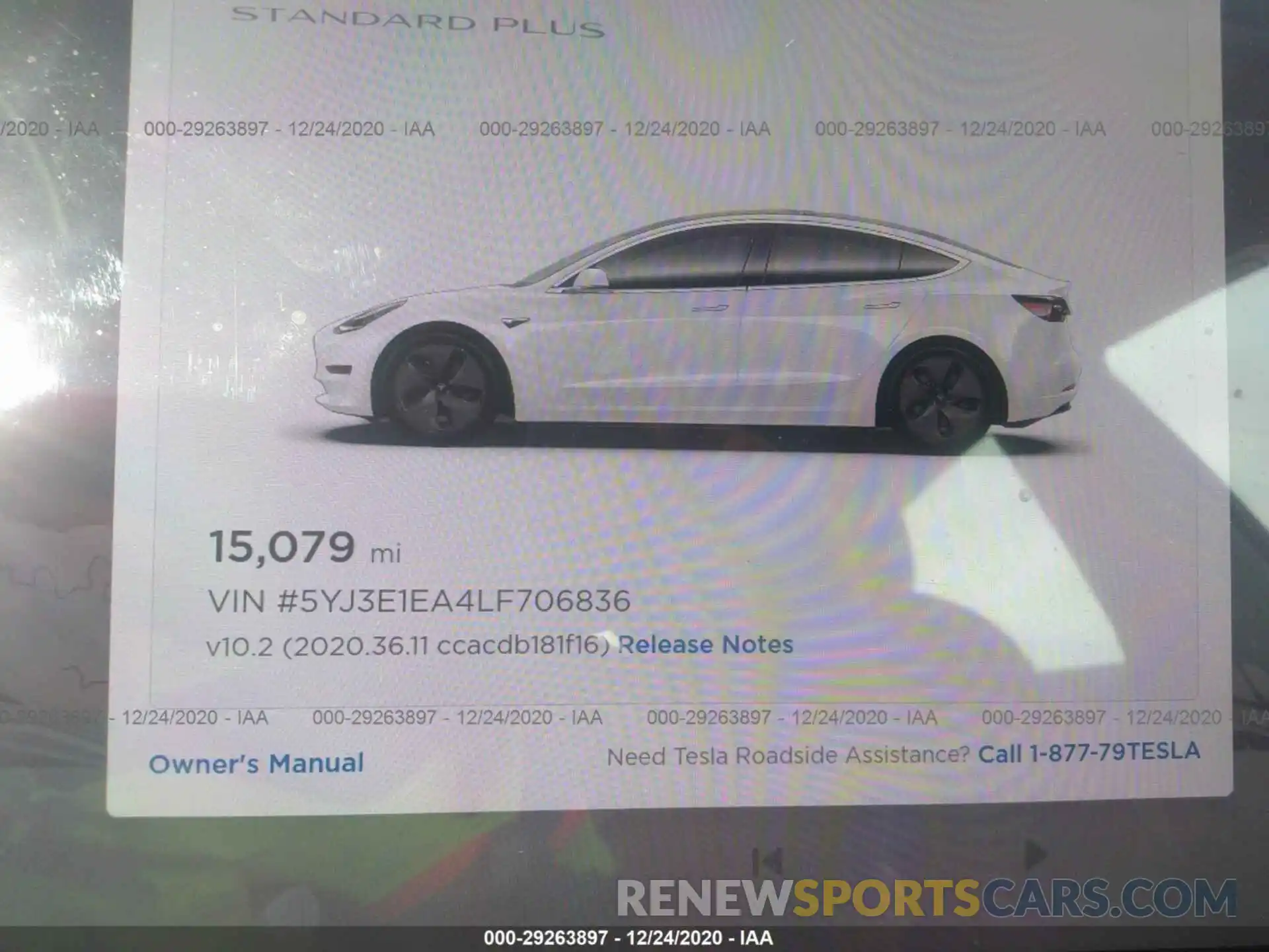 7 Photograph of a damaged car 5YJ3E1EA4LF706836 TESLA MODEL 3 2020