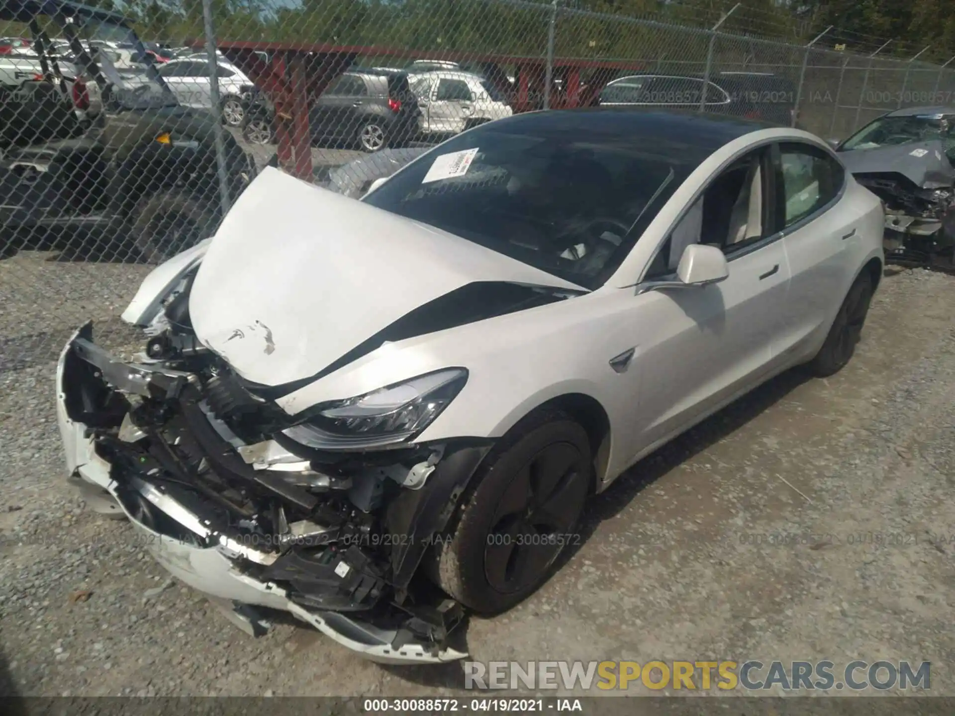 2 Photograph of a damaged car 5YJ3E1EA4LF707128 TESLA MODEL 3 2020