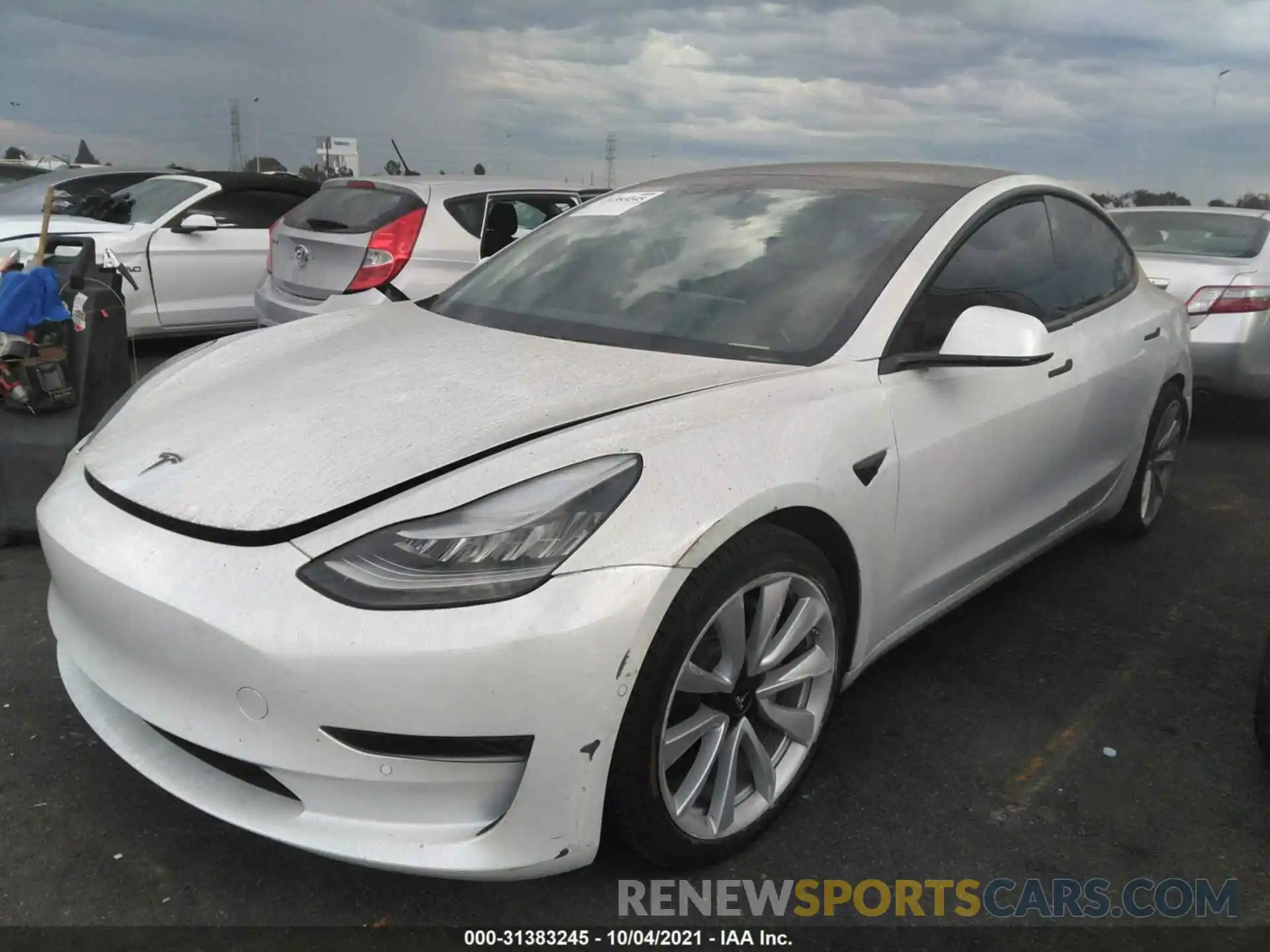 2 Photograph of a damaged car 5YJ3E1EA4LF740825 TESLA MODEL 3 2020