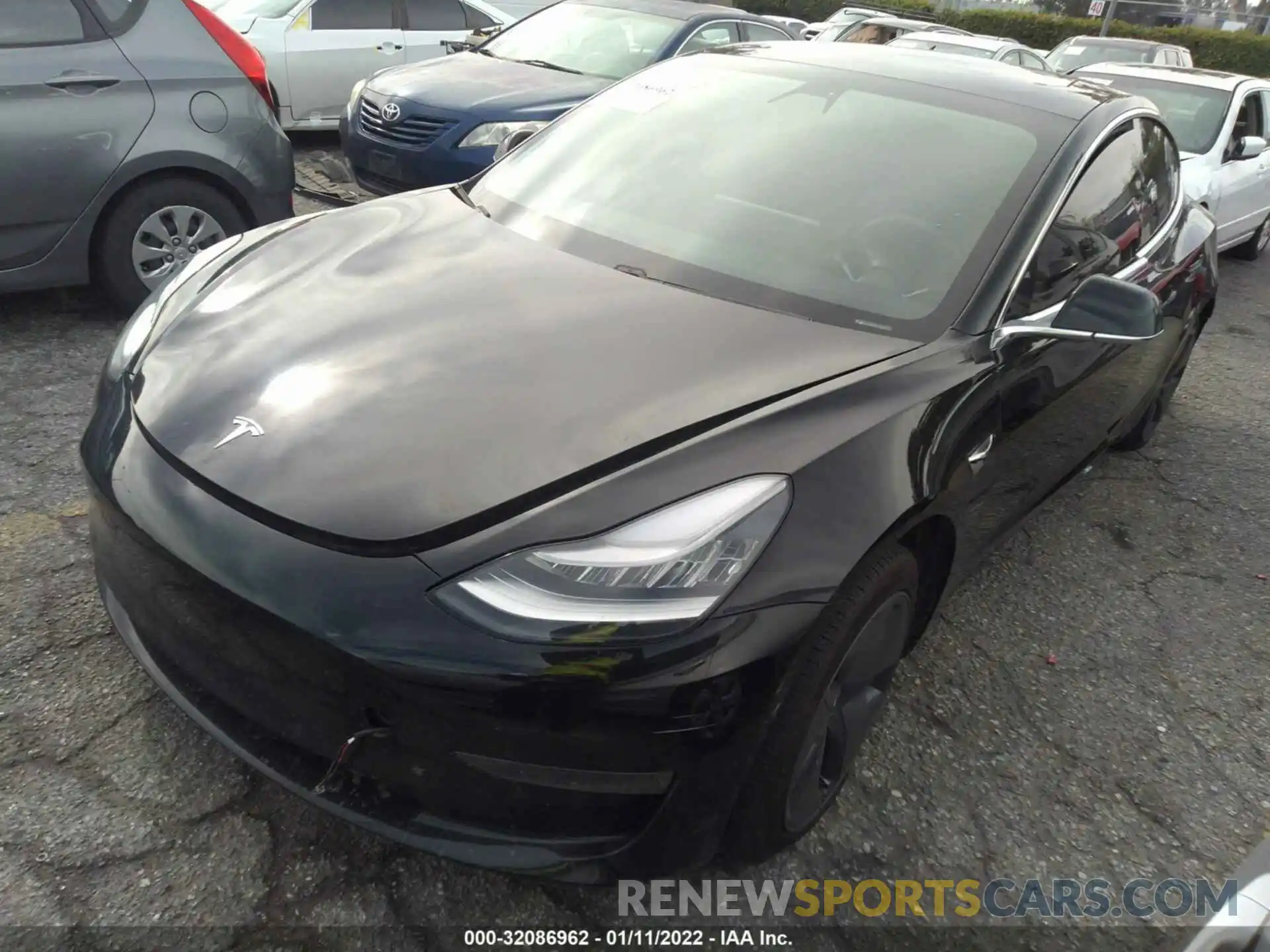 2 Photograph of a damaged car 5YJ3E1EA4LF743224 TESLA MODEL 3 2020