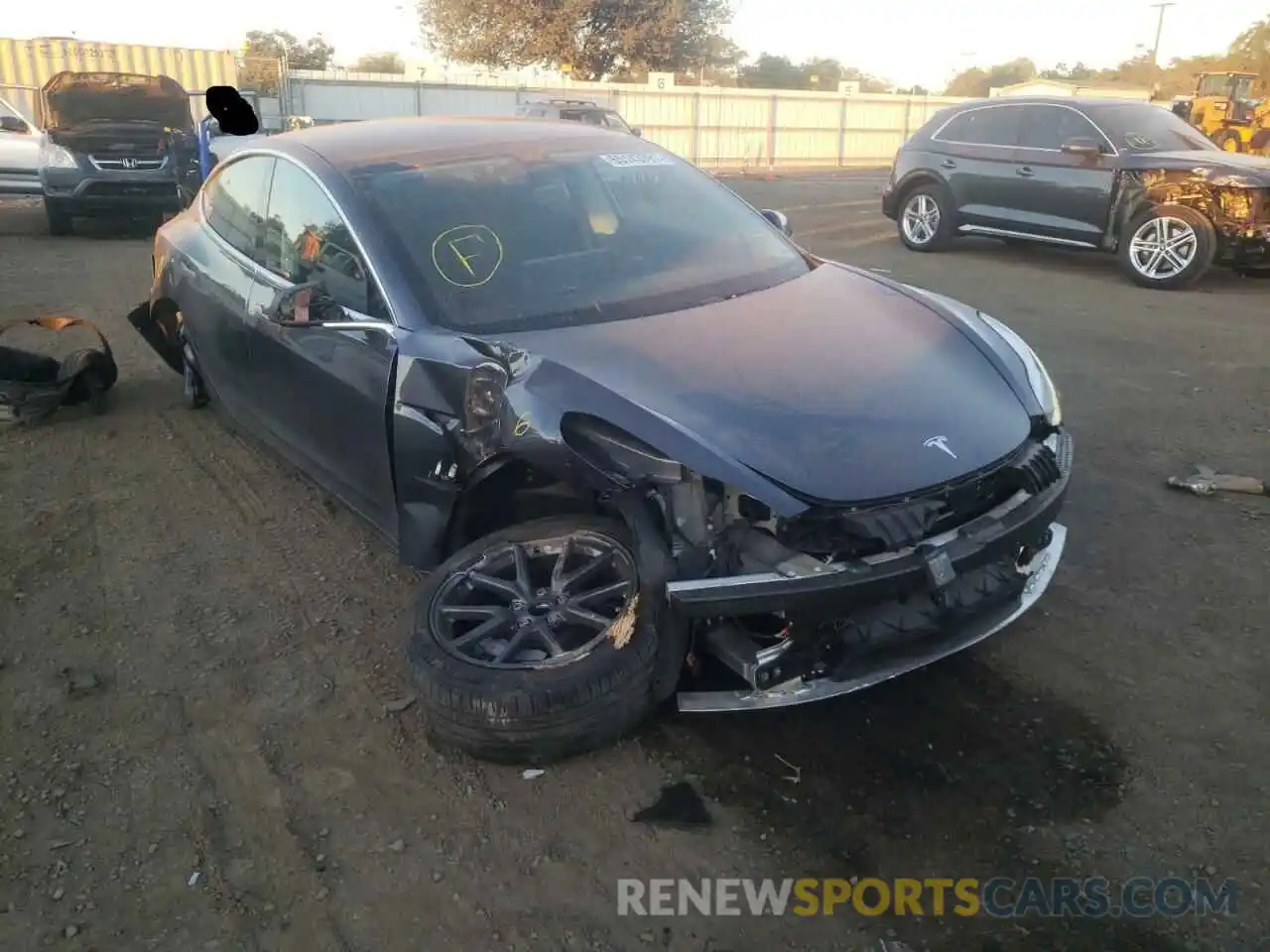 1 Photograph of a damaged car 5YJ3E1EA4LF743420 TESLA MODEL 3 2020