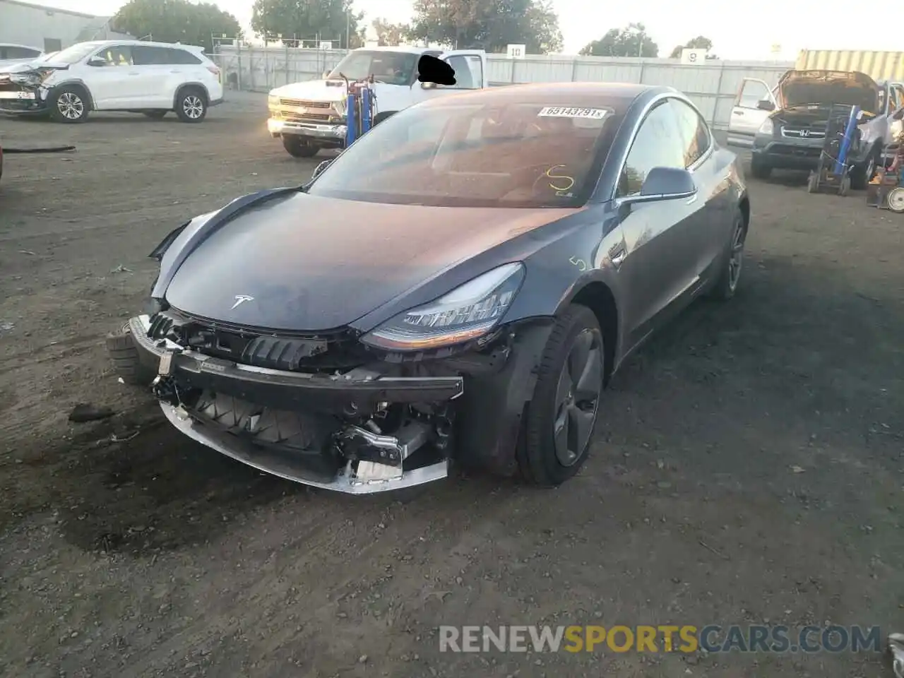 2 Photograph of a damaged car 5YJ3E1EA4LF743420 TESLA MODEL 3 2020