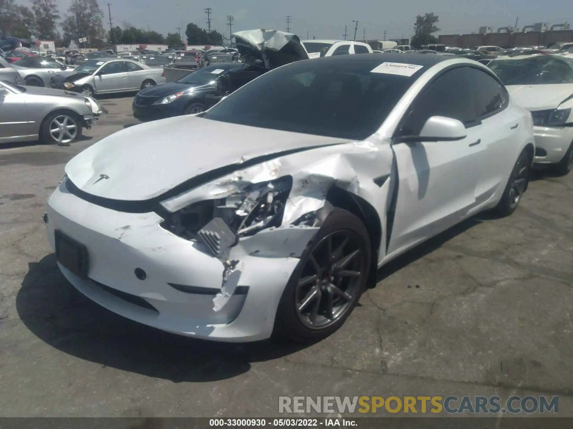 2 Photograph of a damaged car 5YJ3E1EA4LF744941 TESLA MODEL 3 2020