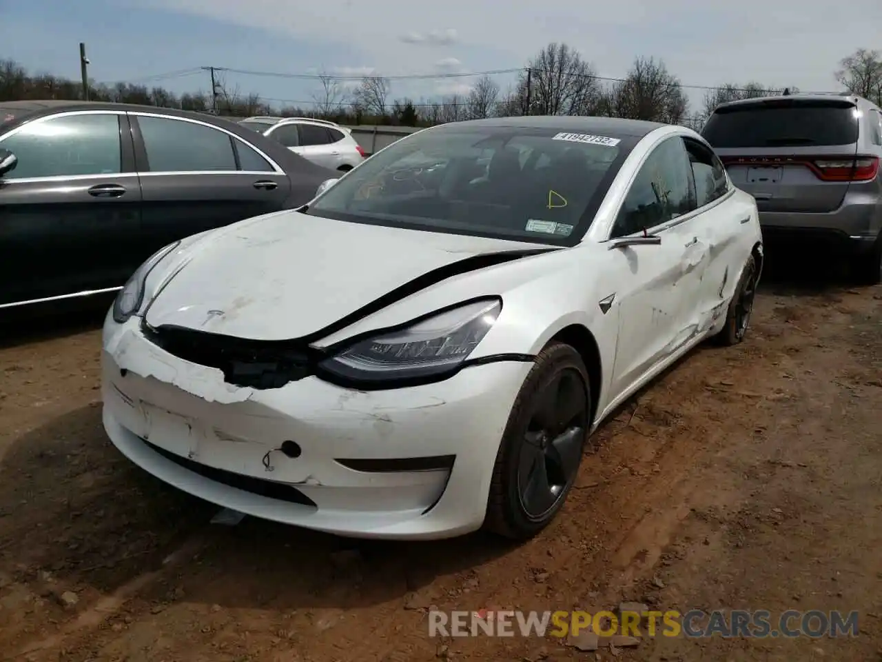 2 Photograph of a damaged car 5YJ3E1EA4LF745362 TESLA MODEL 3 2020