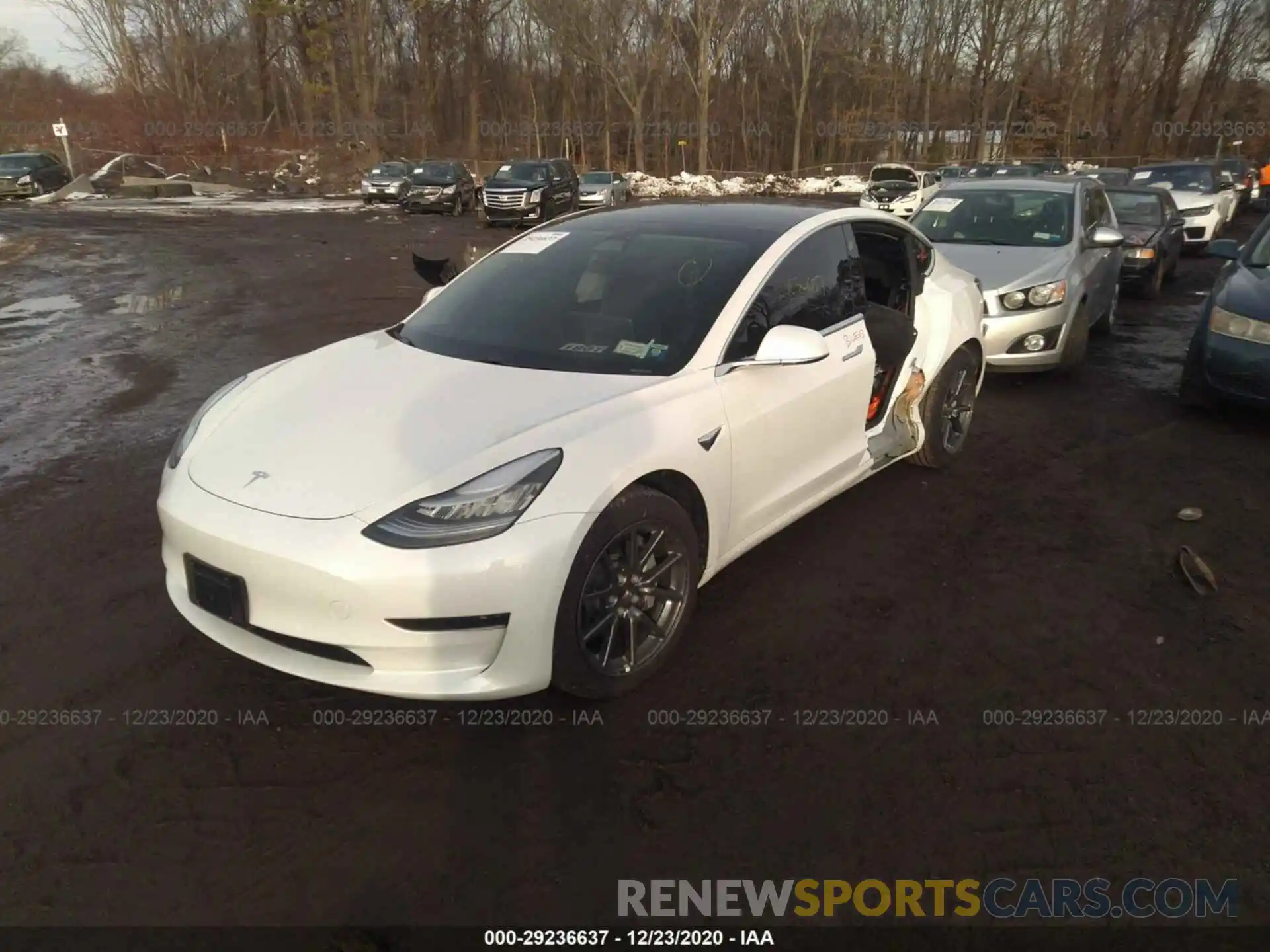 2 Photograph of a damaged car 5YJ3E1EA4LF747032 TESLA MODEL 3 2020