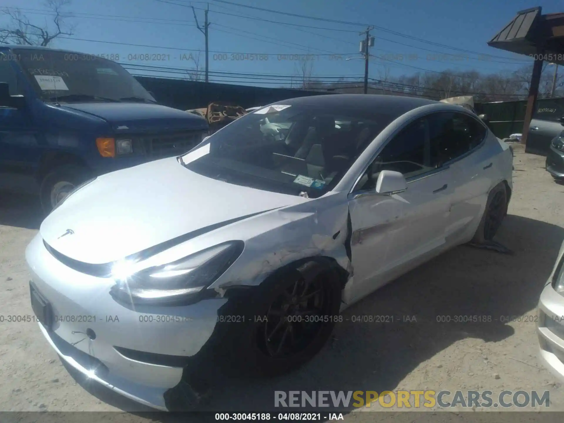 2 Photograph of a damaged car 5YJ3E1EA4LF785280 TESLA MODEL 3 2020