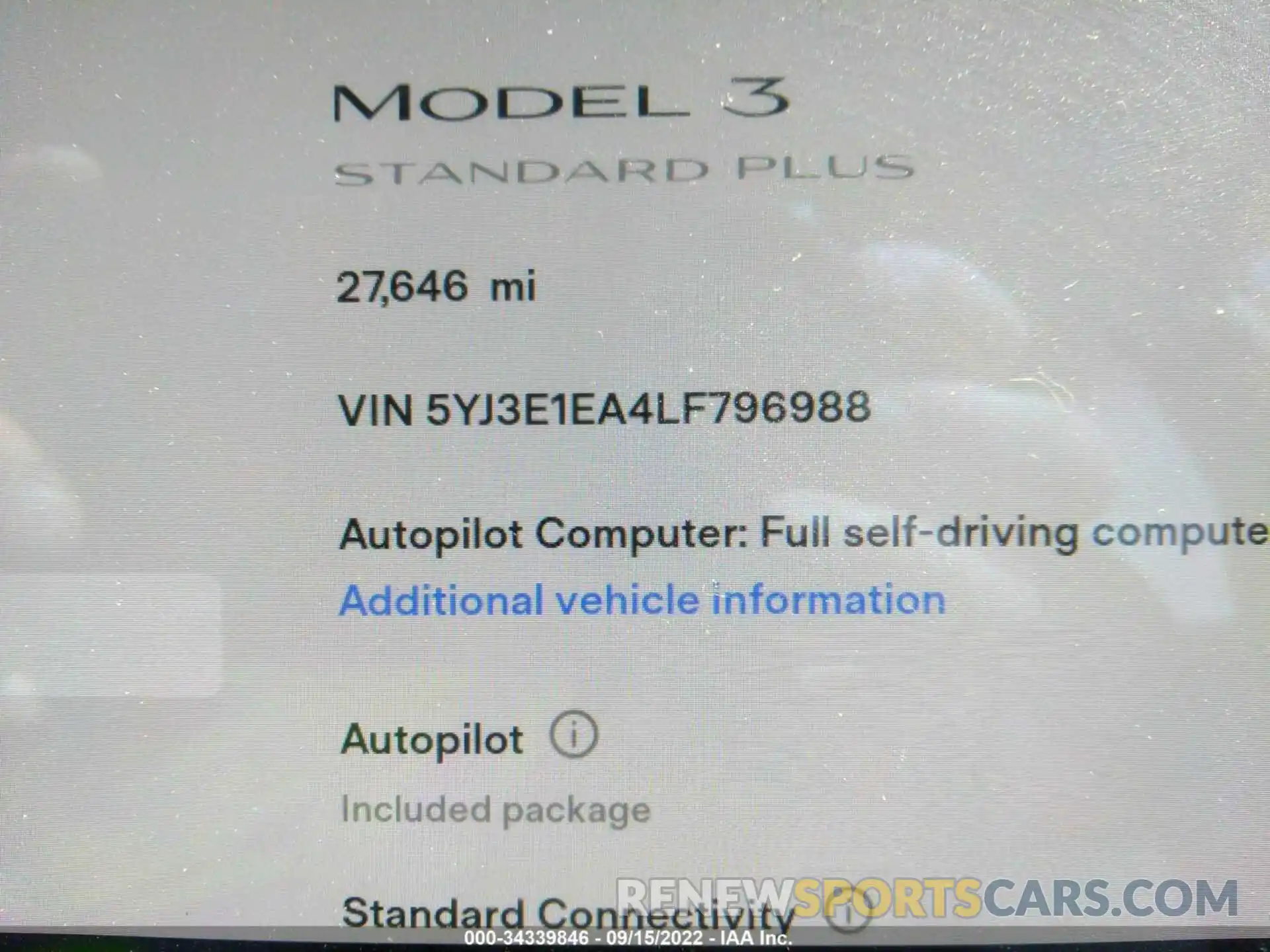 7 Photograph of a damaged car 5YJ3E1EA4LF796988 TESLA MODEL 3 2020