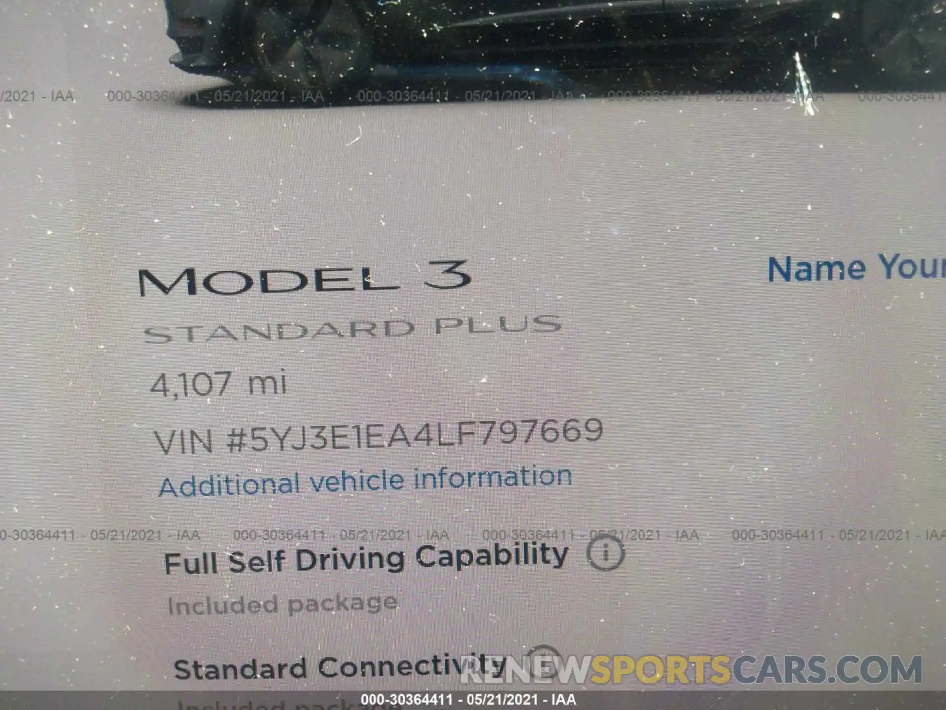 7 Photograph of a damaged car 5YJ3E1EA4LF797669 TESLA MODEL 3 2020