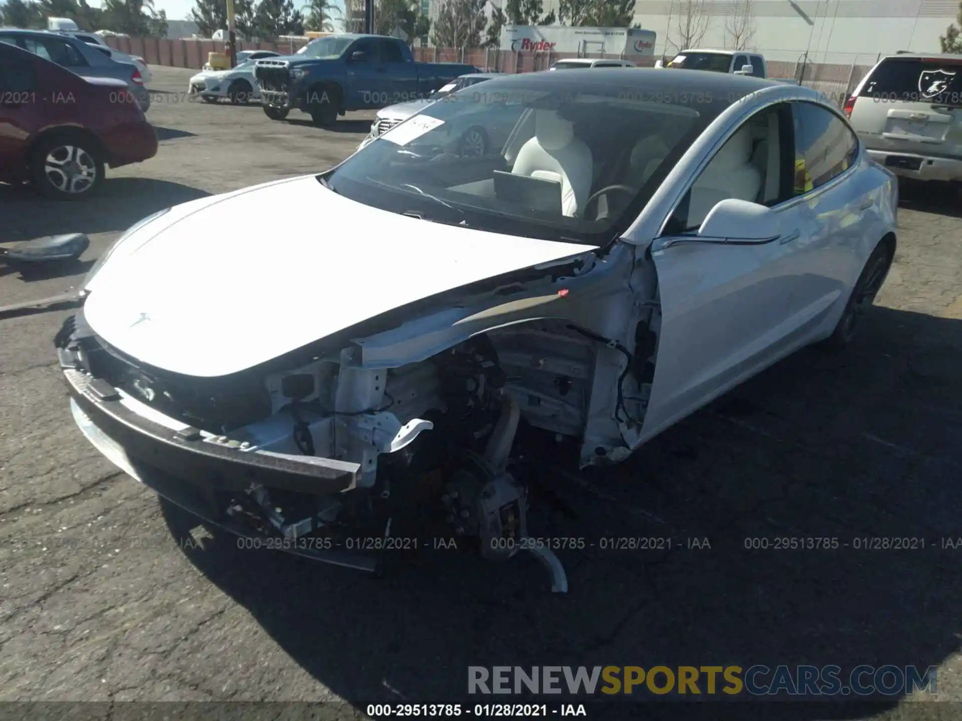 2 Photograph of a damaged car 5YJ3E1EA4LF804989 TESLA MODEL 3 2020