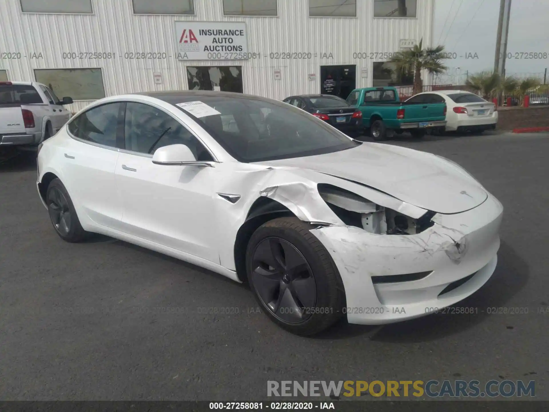 1 Photograph of a damaged car 5YJ3E1EA5LF613596 TESLA MODEL 3 2020