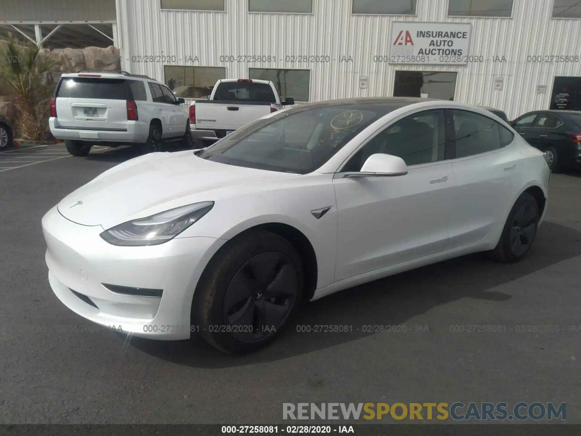 2 Photograph of a damaged car 5YJ3E1EA5LF613596 TESLA MODEL 3 2020