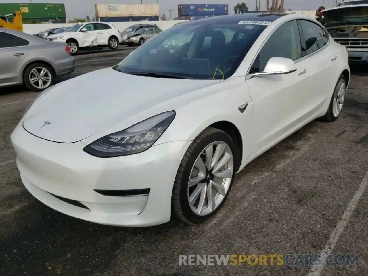 2 Photograph of a damaged car 5YJ3E1EA5LF614294 TESLA MODEL 3 2020