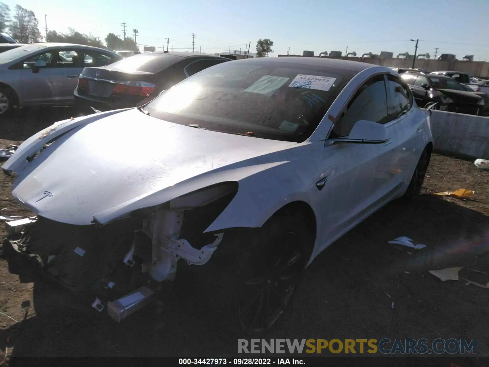 2 Photograph of a damaged car 5YJ3E1EA5LF614781 TESLA MODEL 3 2020