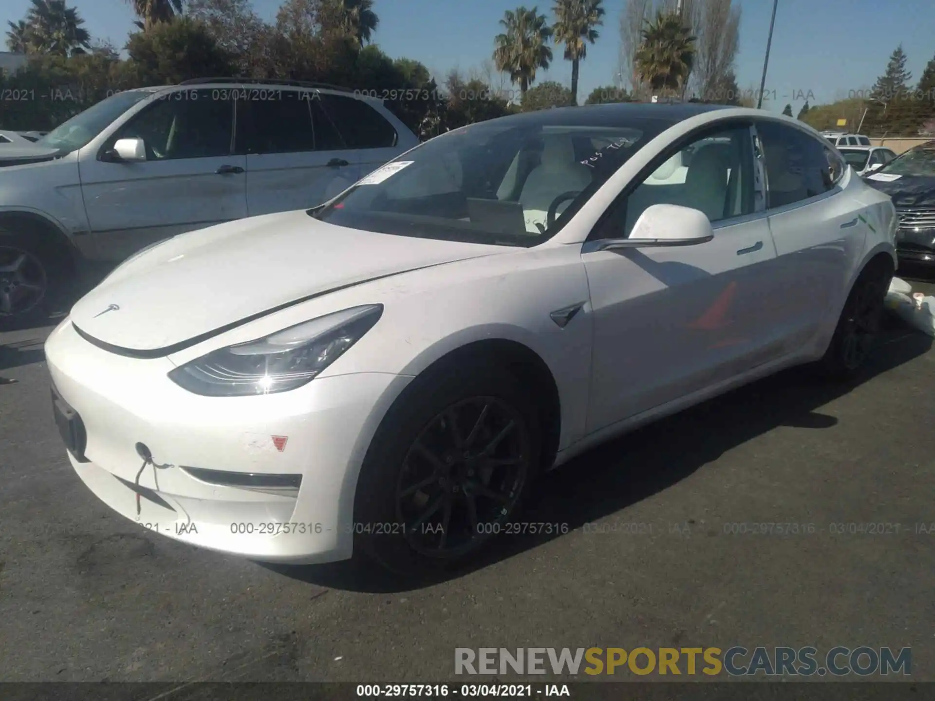 2 Photograph of a damaged car 5YJ3E1EA5LF615333 TESLA MODEL 3 2020