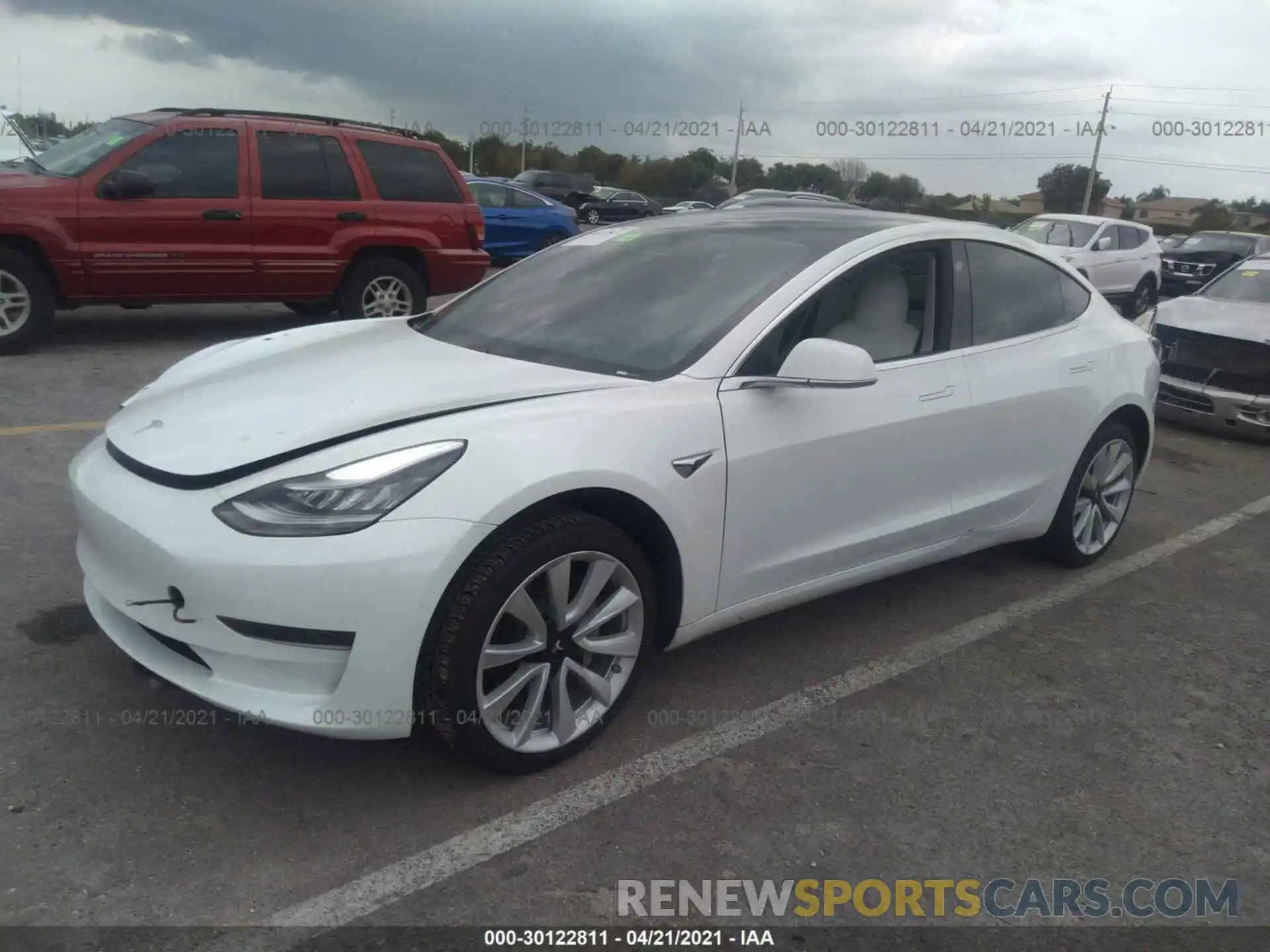 2 Photograph of a damaged car 5YJ3E1EA5LF616059 TESLA MODEL 3 2020