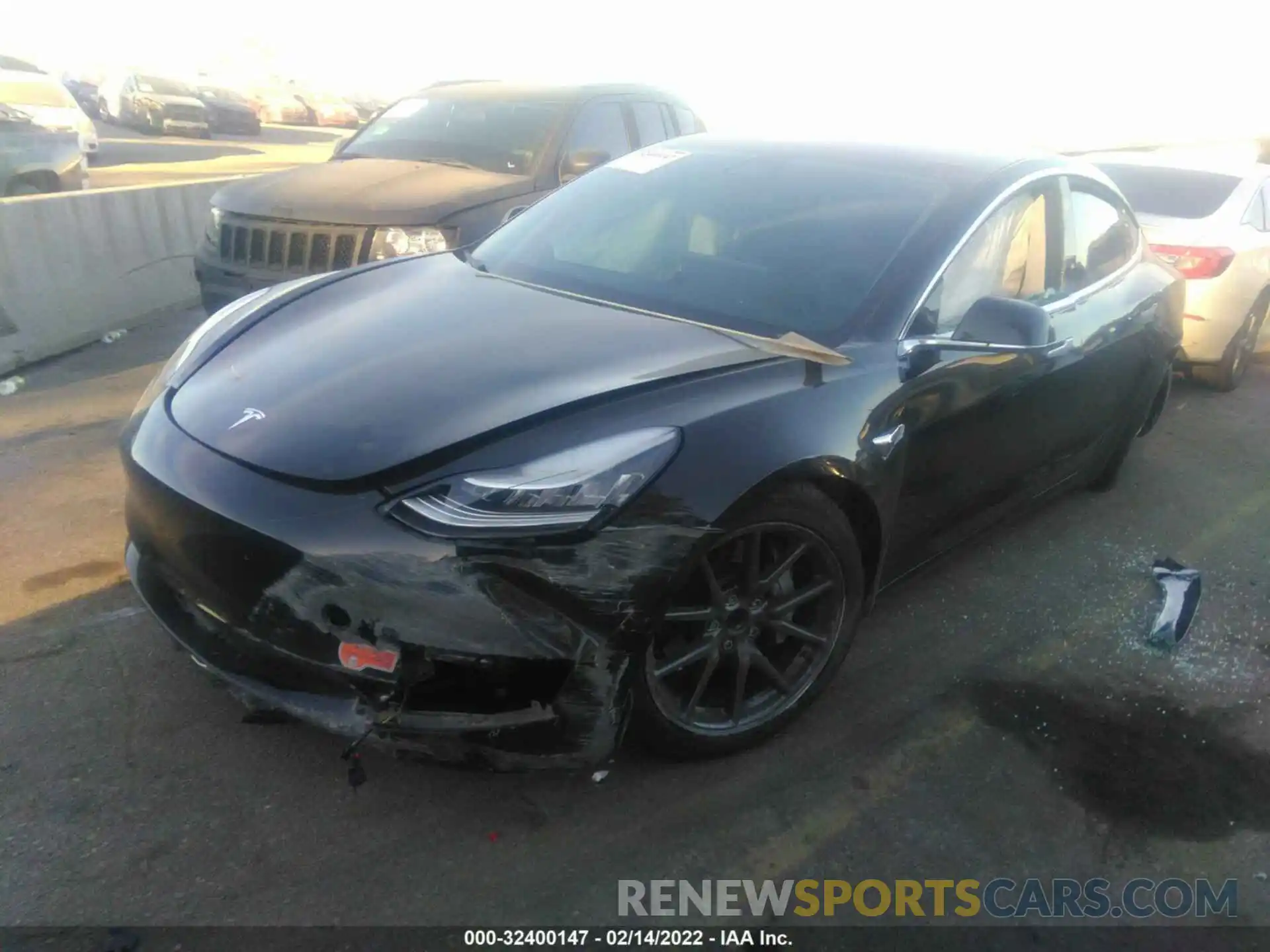 2 Photograph of a damaged car 5YJ3E1EA5LF630091 TESLA MODEL 3 2020