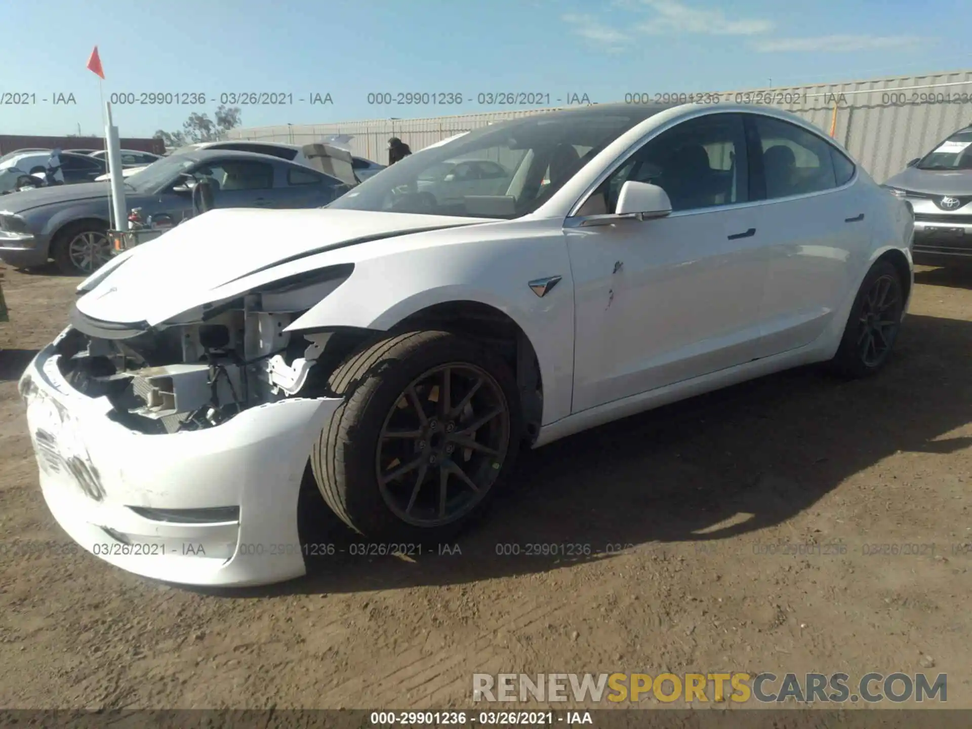 2 Photograph of a damaged car 5YJ3E1EA5LF633119 TESLA MODEL 3 2020