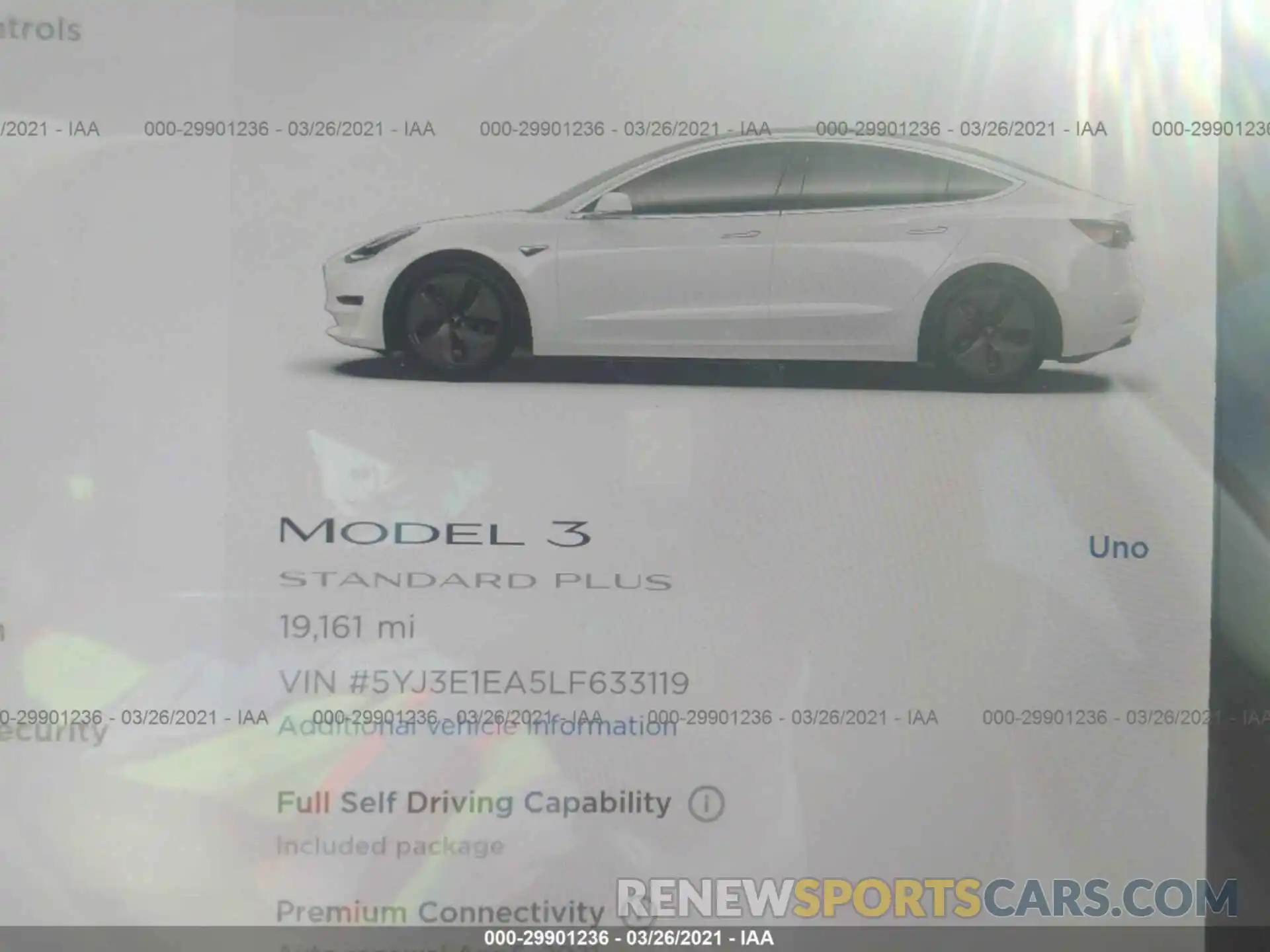 7 Photograph of a damaged car 5YJ3E1EA5LF633119 TESLA MODEL 3 2020