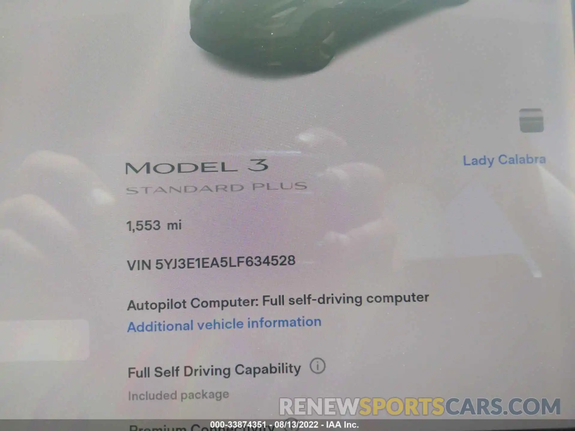 7 Photograph of a damaged car 5YJ3E1EA5LF634528 TESLA MODEL 3 2020