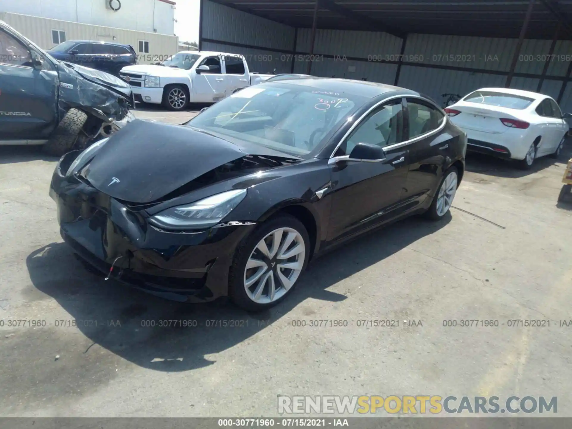 2 Photograph of a damaged car 5YJ3E1EA5LF634819 TESLA MODEL 3 2020